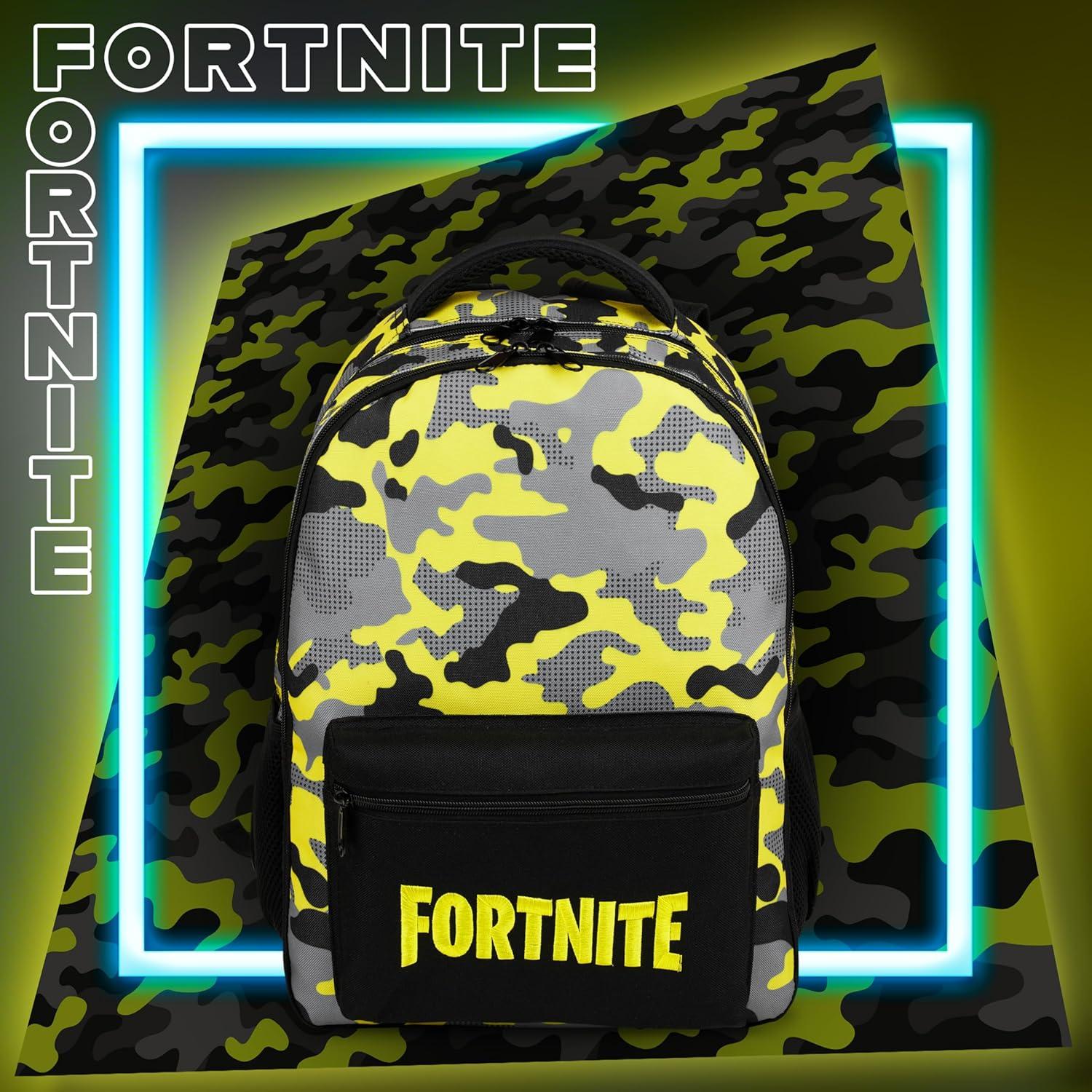 Mochila Escolar Fortnite Fashion UK Amarilla 40x29x17cm