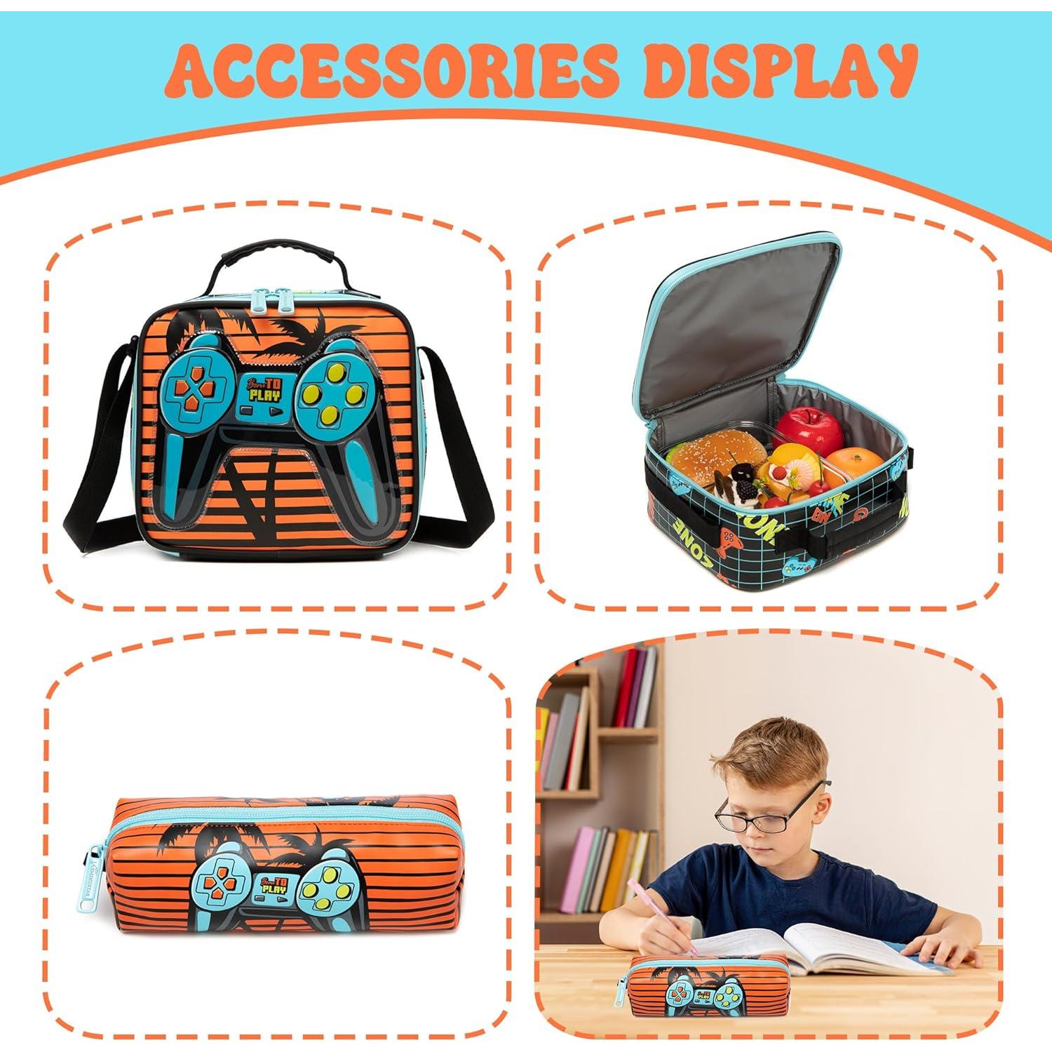 Mochila Escolar Meetbelify para Niños con Bolsa de Almuerzo 42x30cm