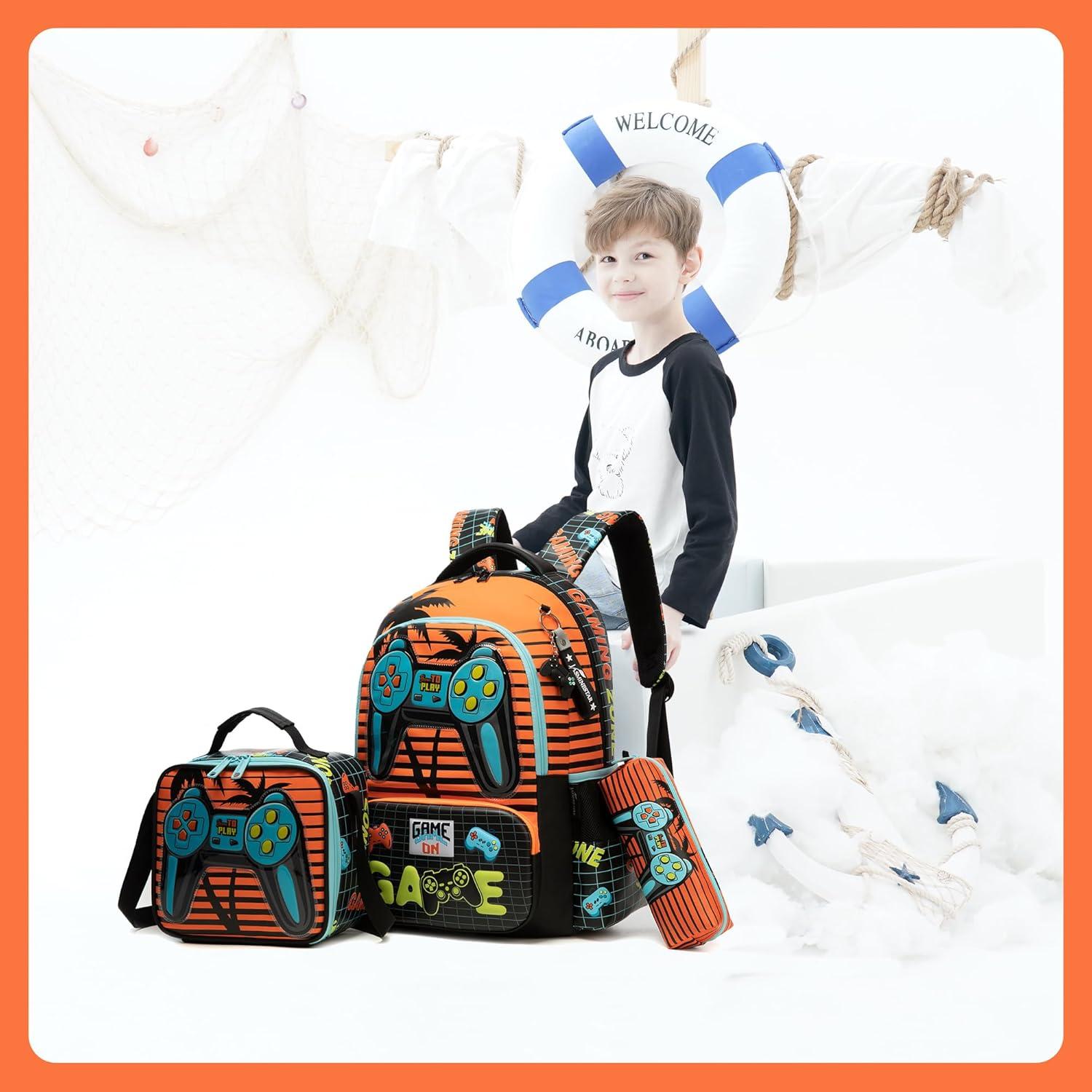 Mochila Escolar Meetbelify para Niños con Bolsa de Almuerzo 42x30cm