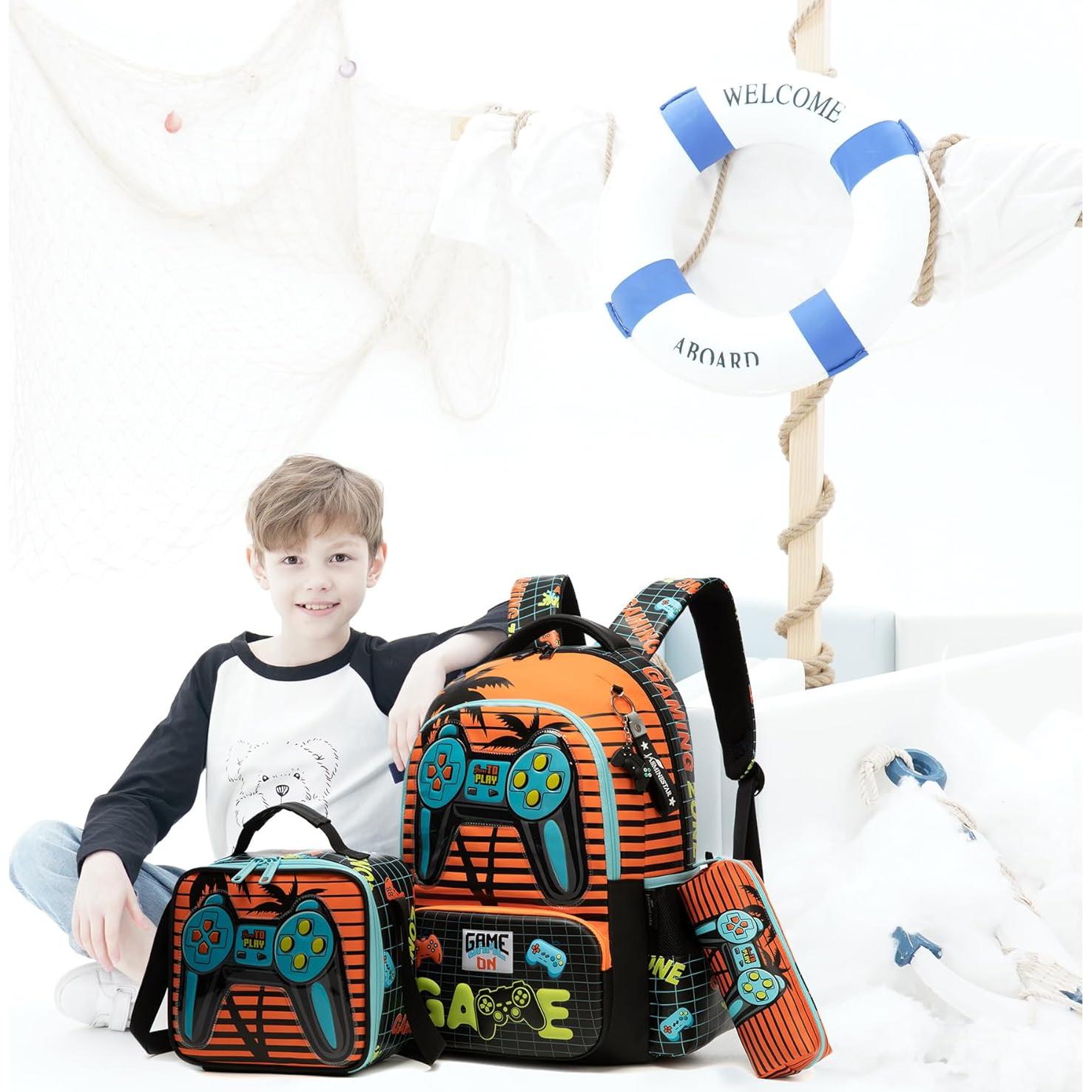 Mochila Escolar Meetbelify para Niños con Bolsa de Almuerzo 42x30cm