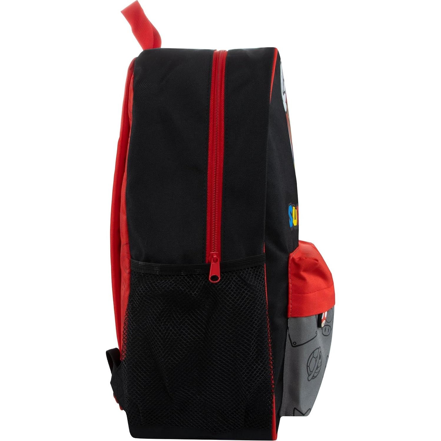 Mochila Escolar Super Mario para Niños - Negra 19L