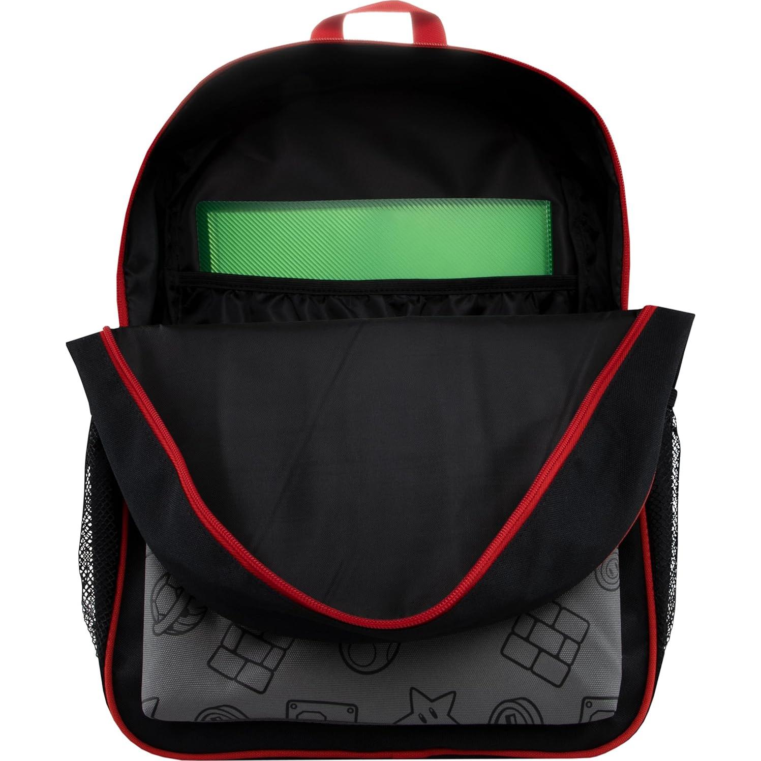 Mochila Escolar Super Mario para Niños - Negra 19L