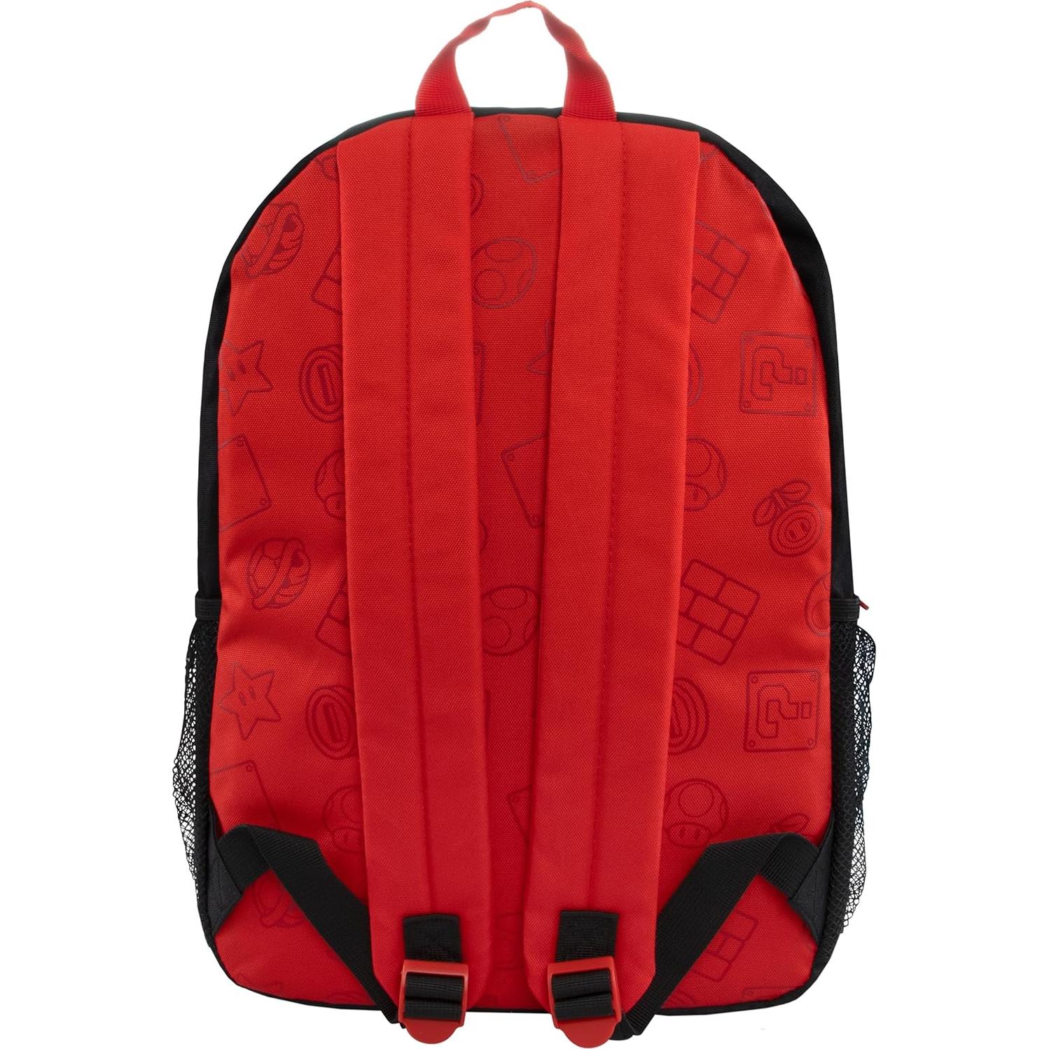 Mochila Escolar Super Mario para Niños - Negra 19L