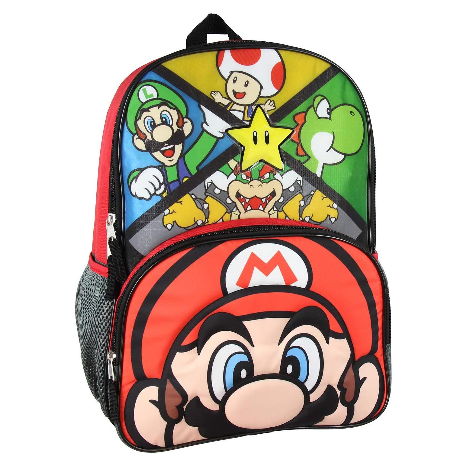 Mochila Escolar Super Mario Bioworld 16" con Luz LED