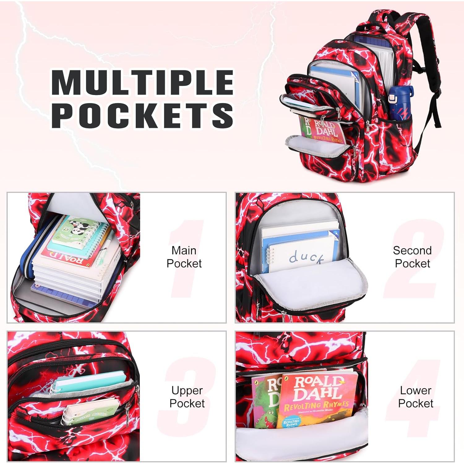 Mochila Escolar Bevalsa para Niños con Estuche y Bolsa Almuerzo