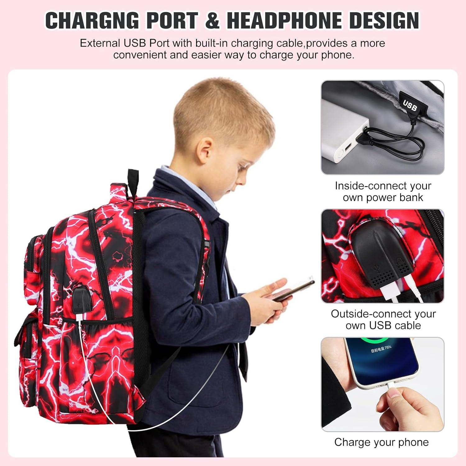 Mochila Escolar Bevalsa para Niños con Estuche y Bolsa Almuerzo