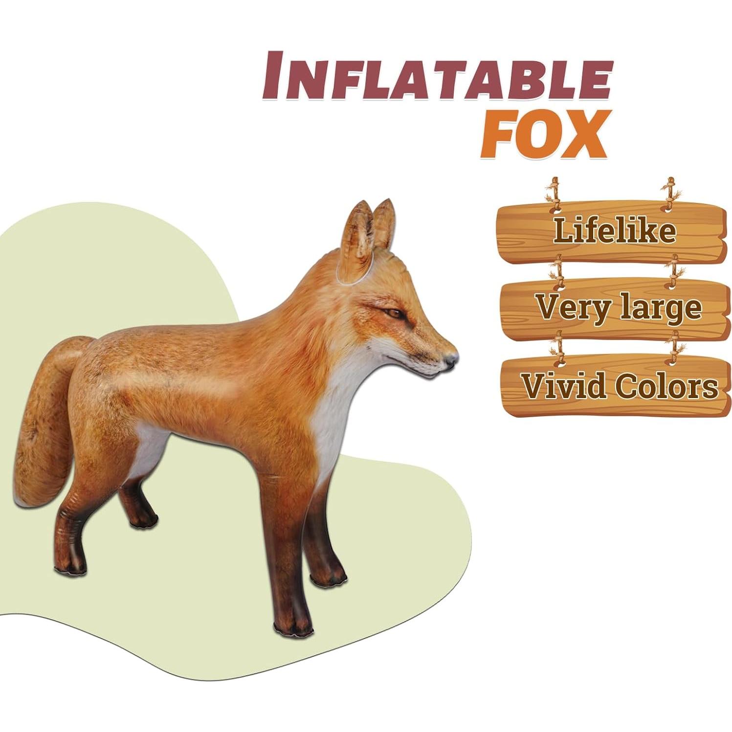 Zorro Rojo Ártico Inflable HOHQB 99 cm Realista para Fiestas