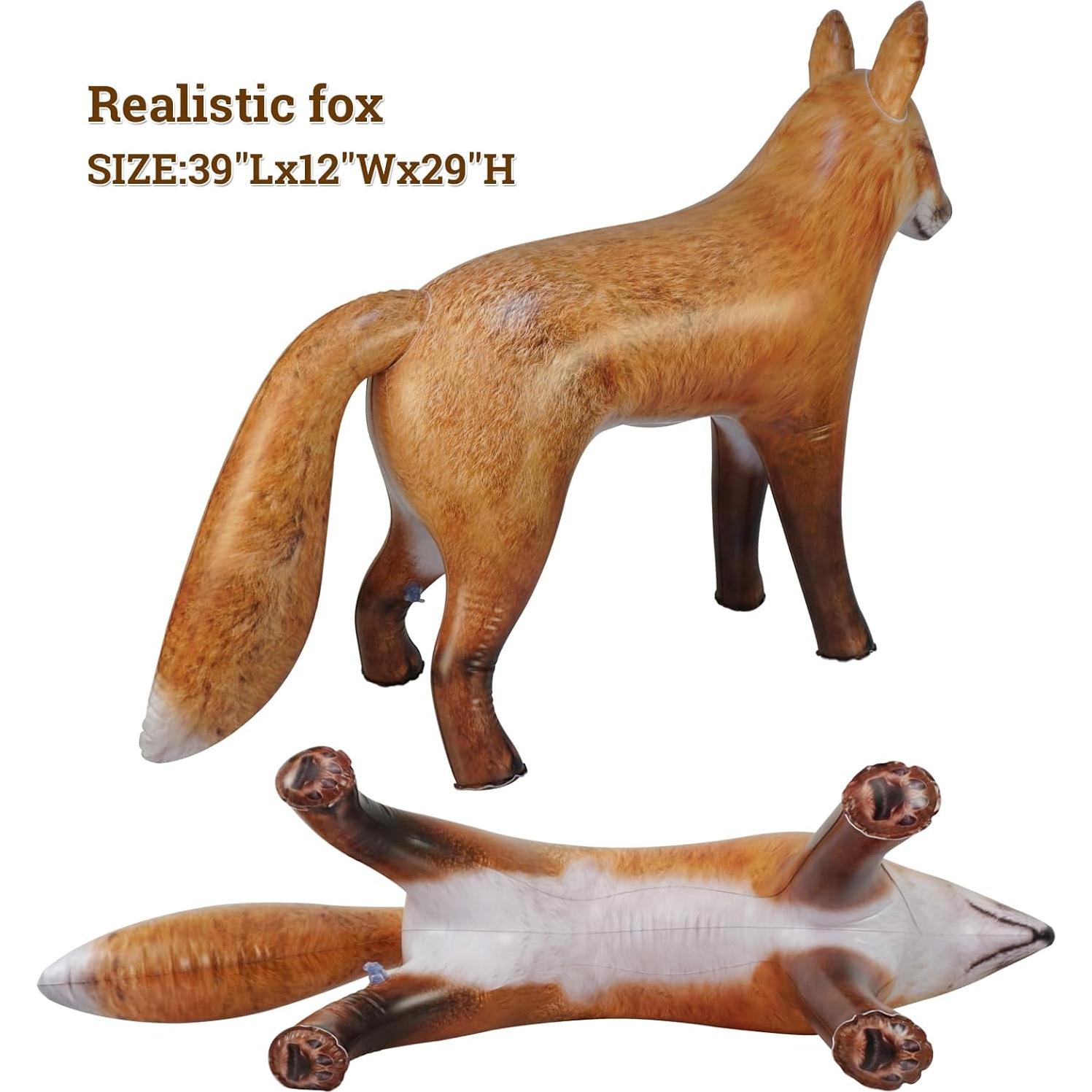 Zorro Rojo Ártico Inflable HOHQB 99 cm Realista para Fiestas