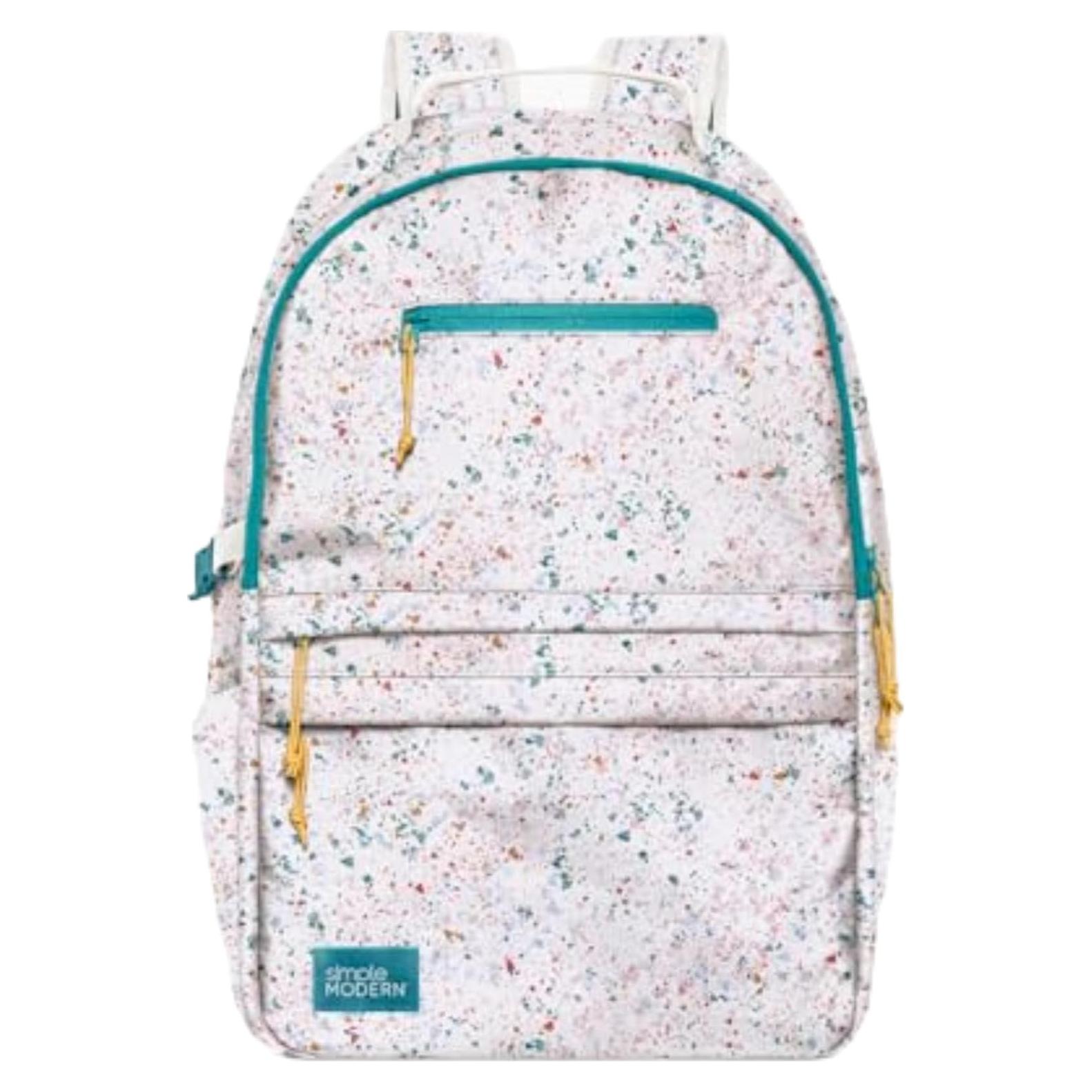 Mochila Simple Modern Ellis 25L para escuela y viajes - Terrazzo crema