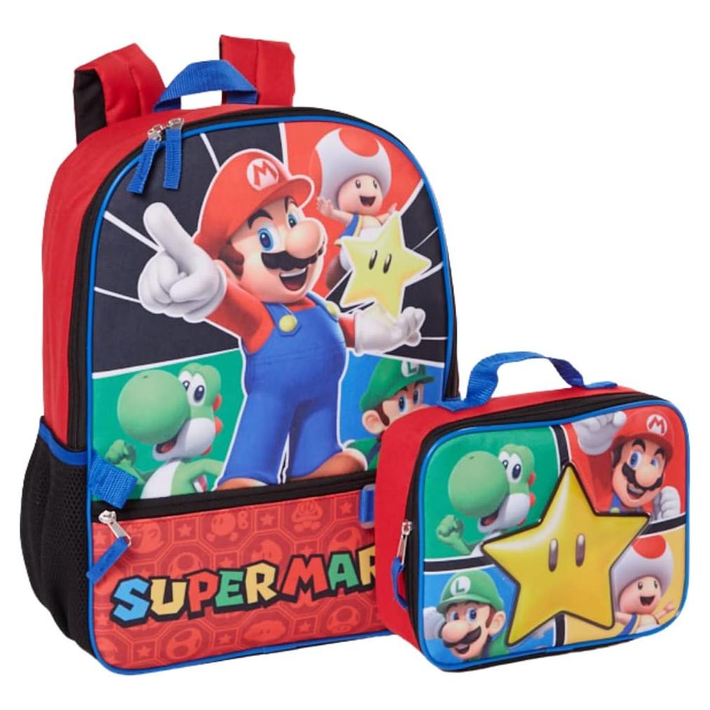 Mochila Super Mario con Lonchera Aislada 40.64 cm Niños