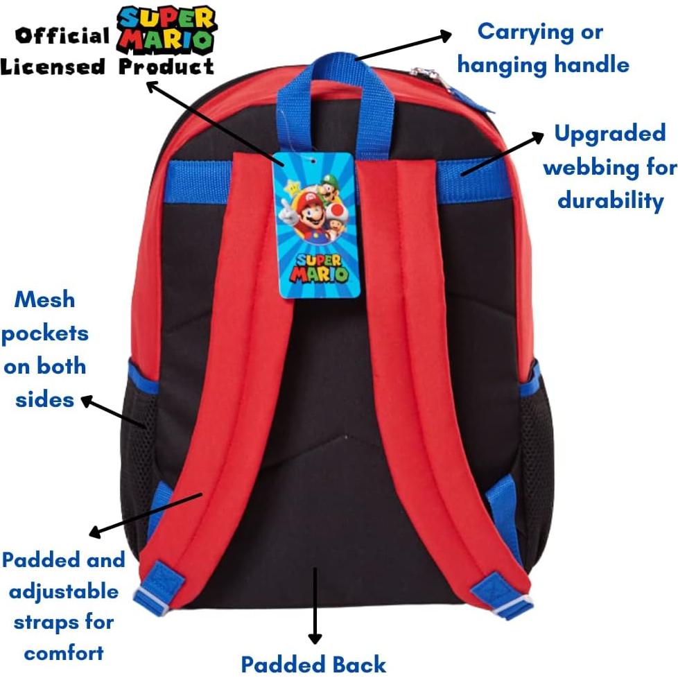 Mochila Super Mario con Lonchera Aislada 40.64 cm Niños