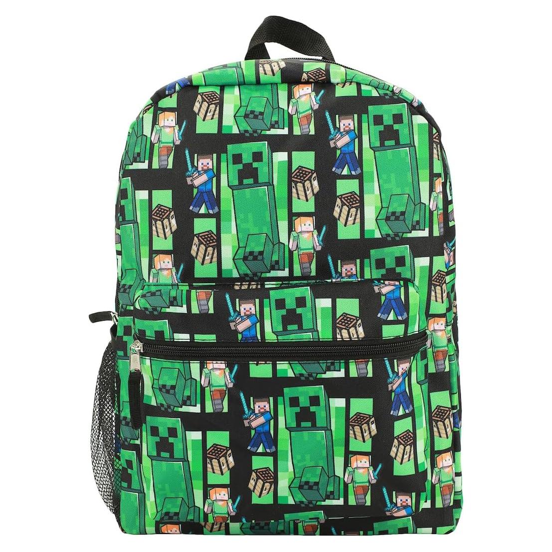 Mochila Minecraft Creeper 45.72 cm Estampado Completo
