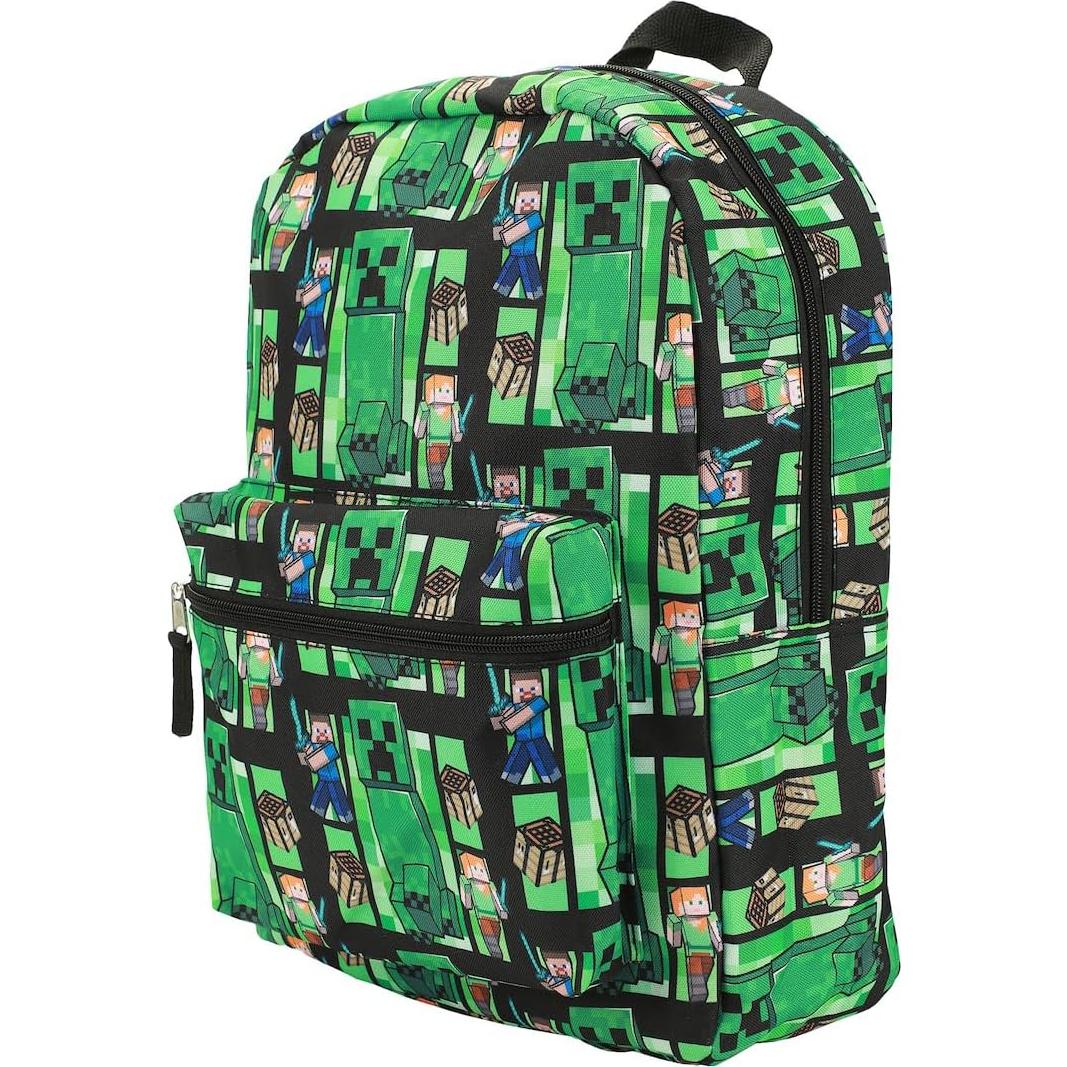 Mochila Minecraft Creeper 45.72 cm Estampado Completo