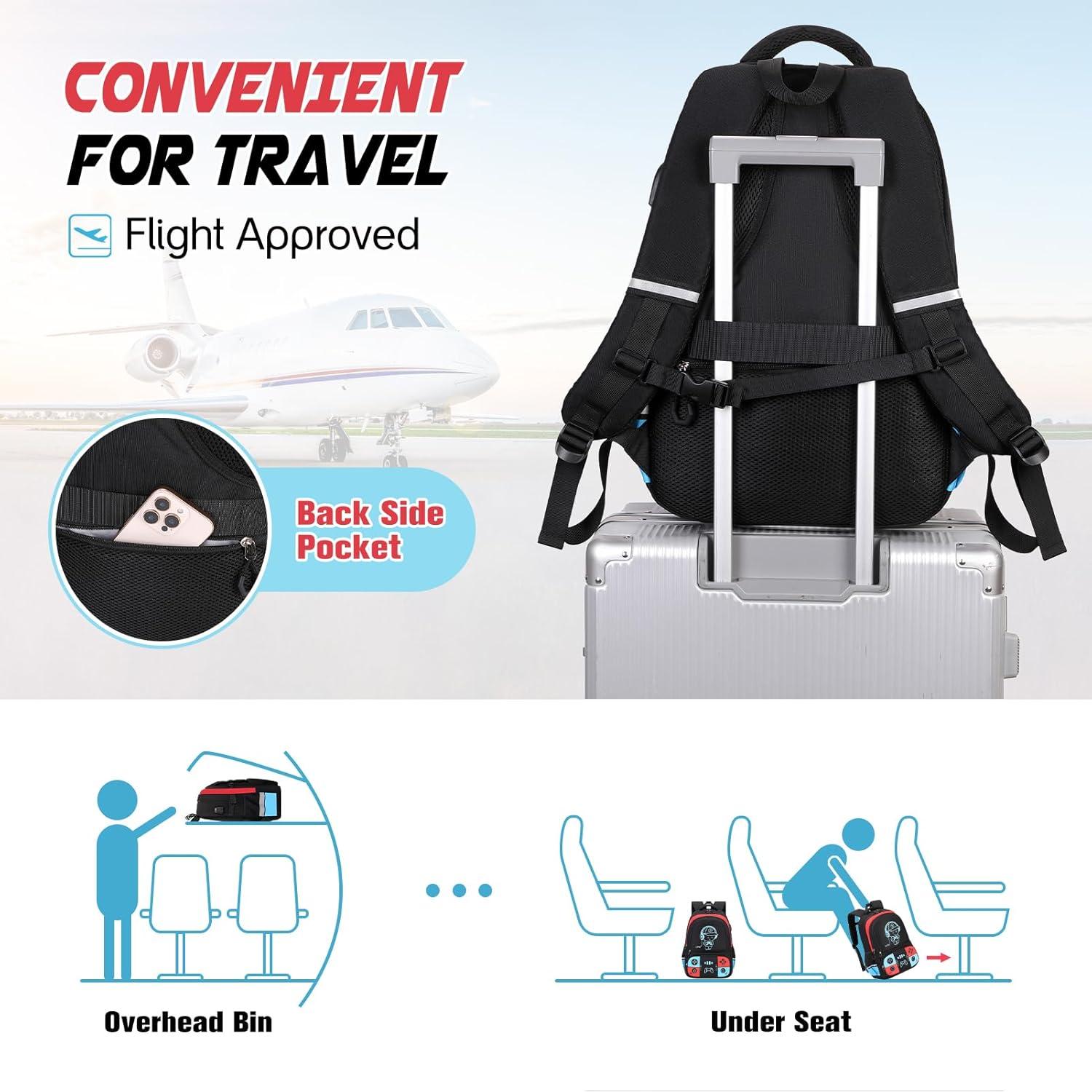 Mochila Escolar Bevalsa Luminosa para Niños Gamers con Set