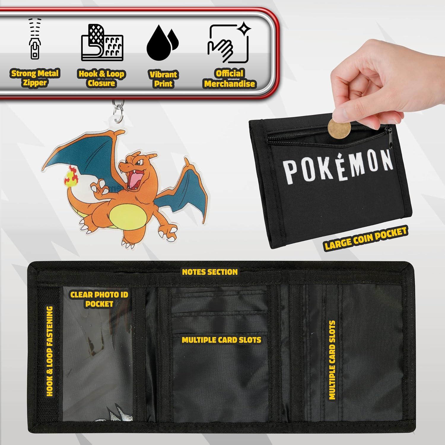 Conjunto Cartera Trifold y Llavero Pokémon Niños - Pikachu