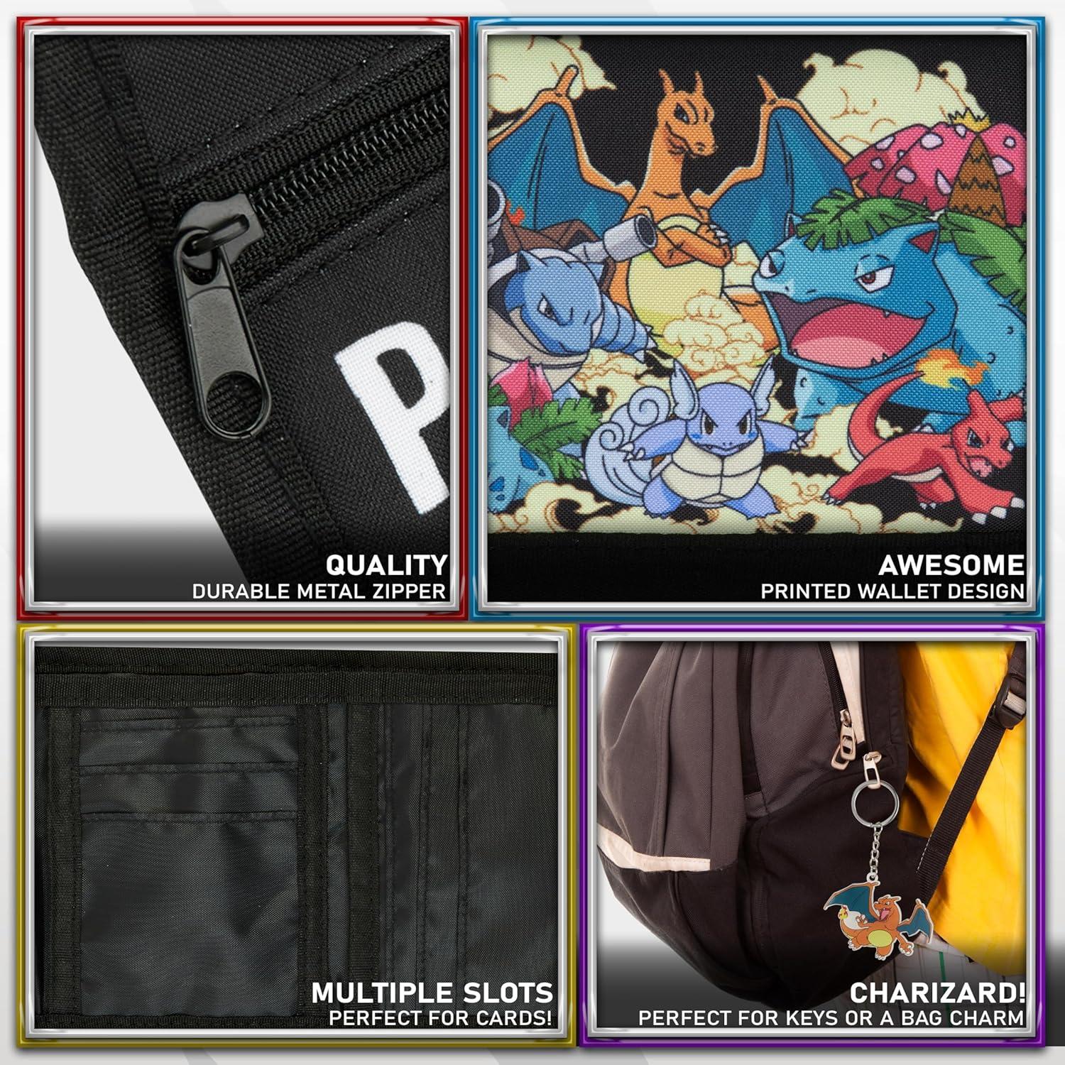 Conjunto Cartera Trifold y Llavero Pokémon Niños - Pikachu