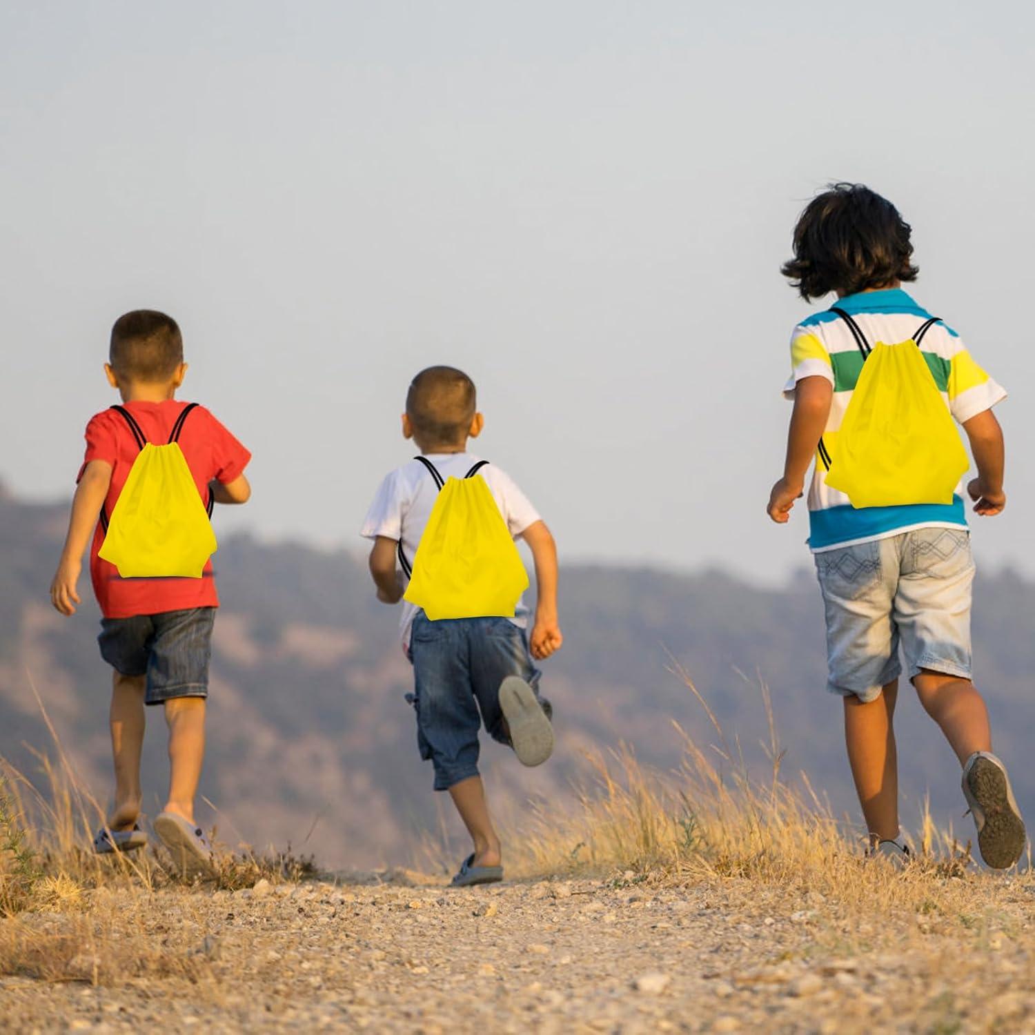 Mochila de Cuerda KUUQA Amarilla 2 Pcs 40x34 cm para Gimnasio