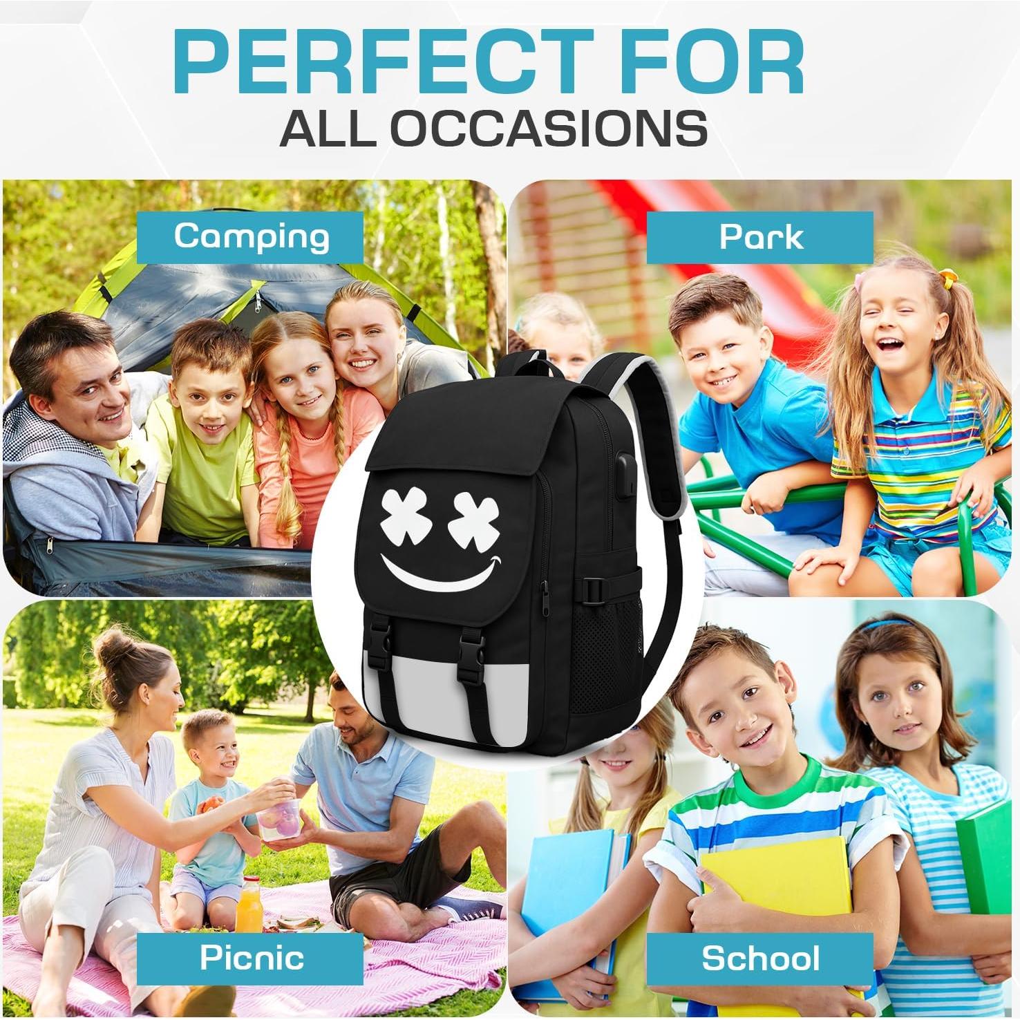 Mochila Escolar 3en1 Glowindark Luminosa Impermeable USB