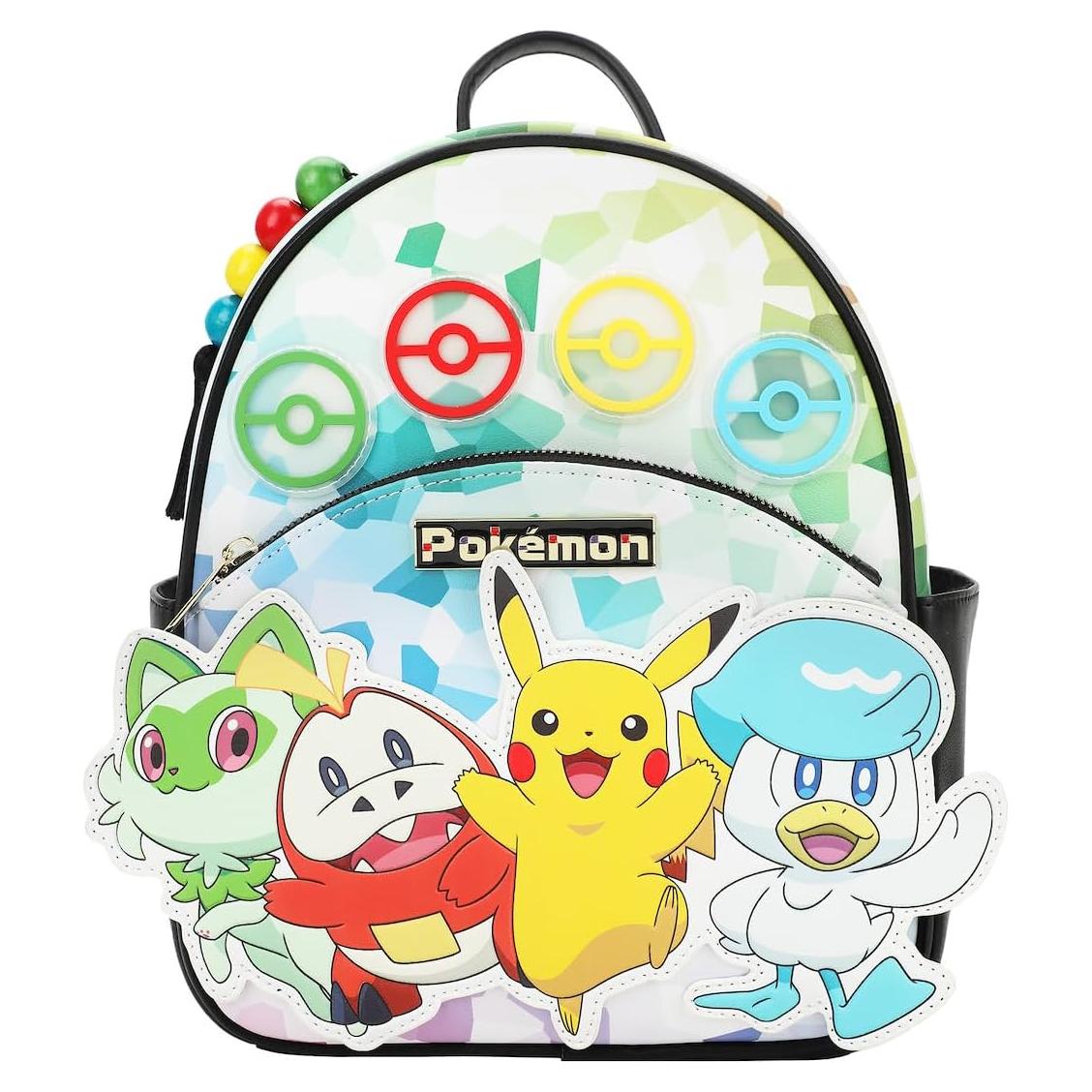 Mochila Mini Tie-Dye Pokémon Bioworld con Sprigatito y Pikachu
