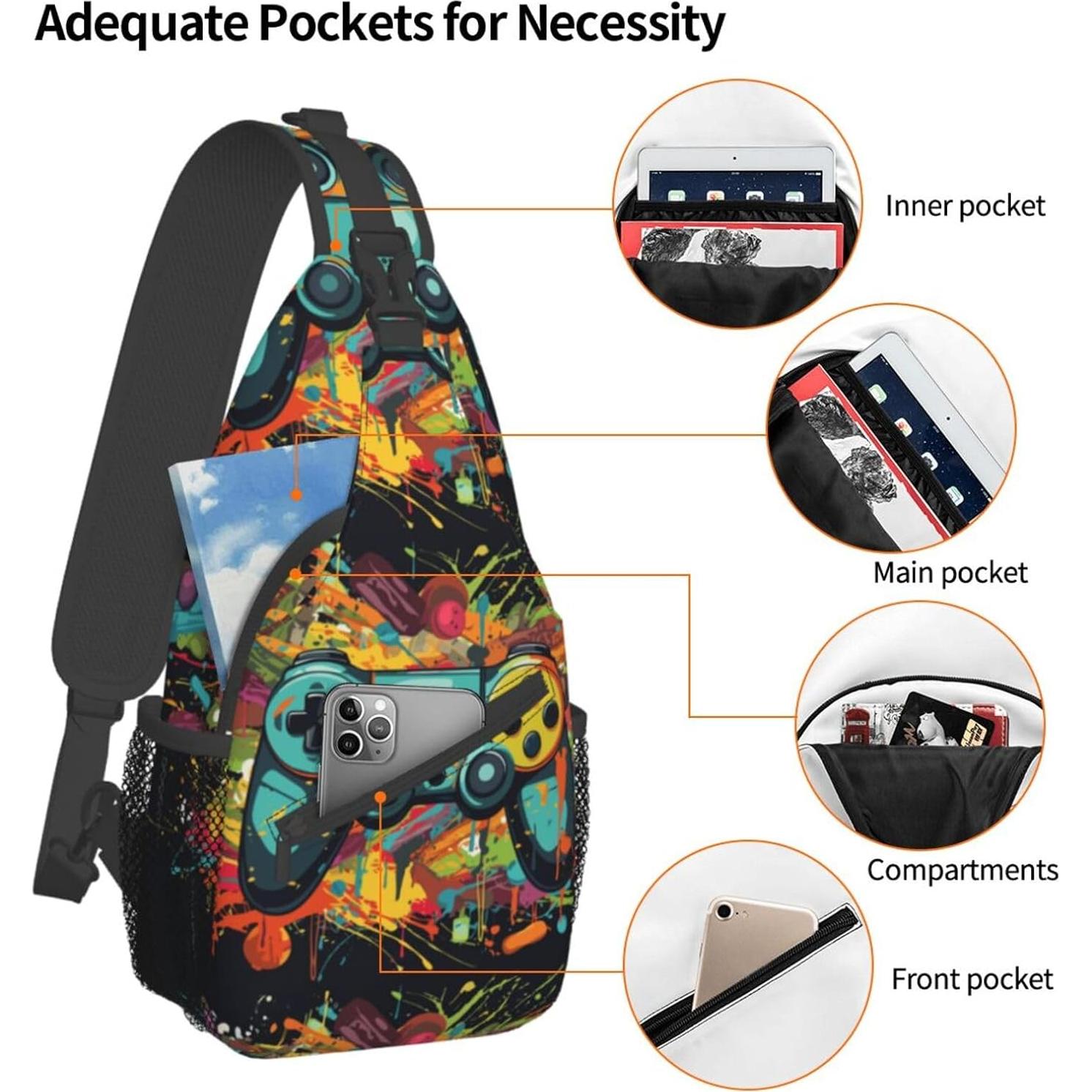 Mochila Cruzada Unisex Betyiwling Vintage 18.3x8.9x38.9 cm