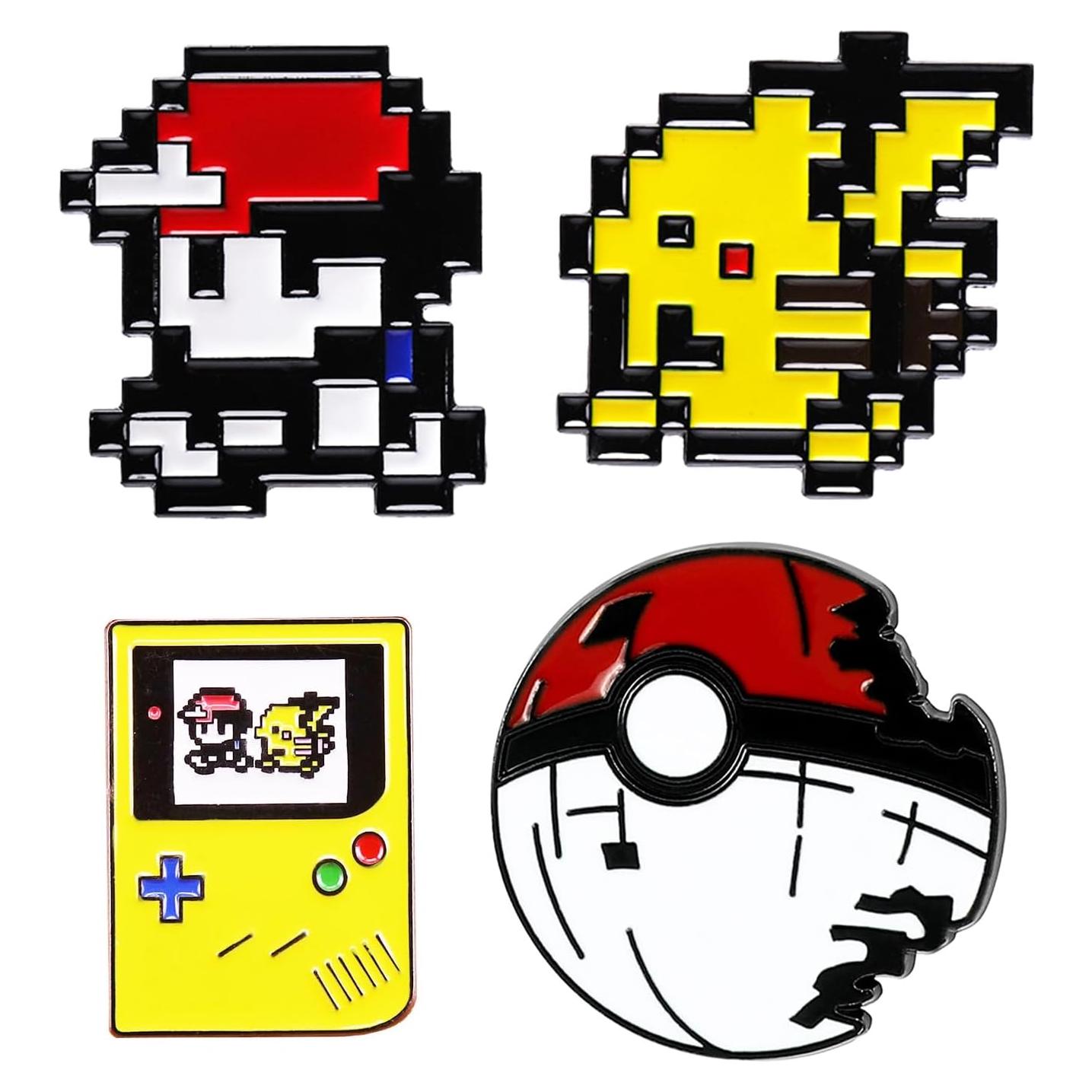 Pines de esmalte Pounchi Pixel Game - 4 Pcs - Insignias de personajes