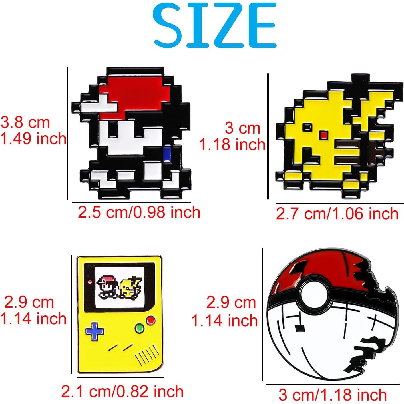 Pines de esmalte Pounchi Pixel Game - 4 Pcs - Insignias de personajes