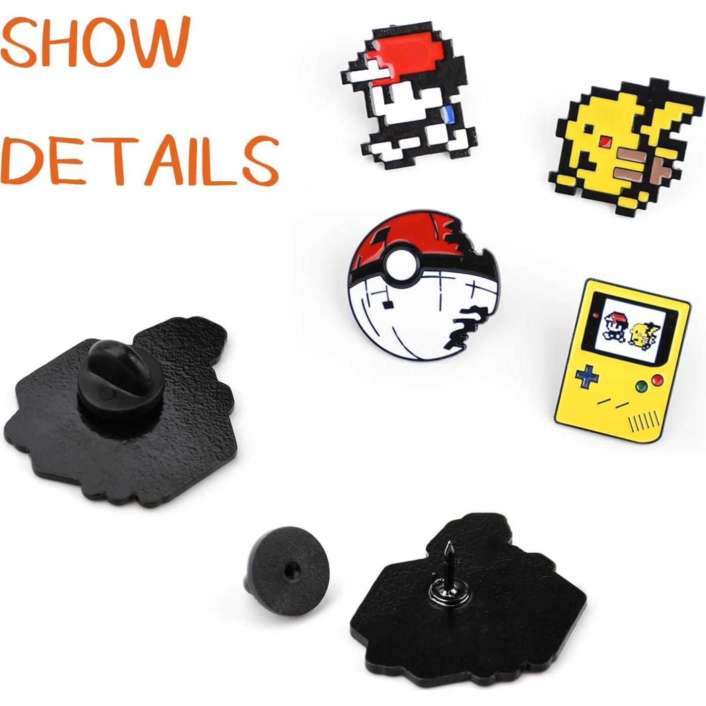 Pines de esmalte Pounchi Pixel Game - 4 Pcs - Insignias de personajes