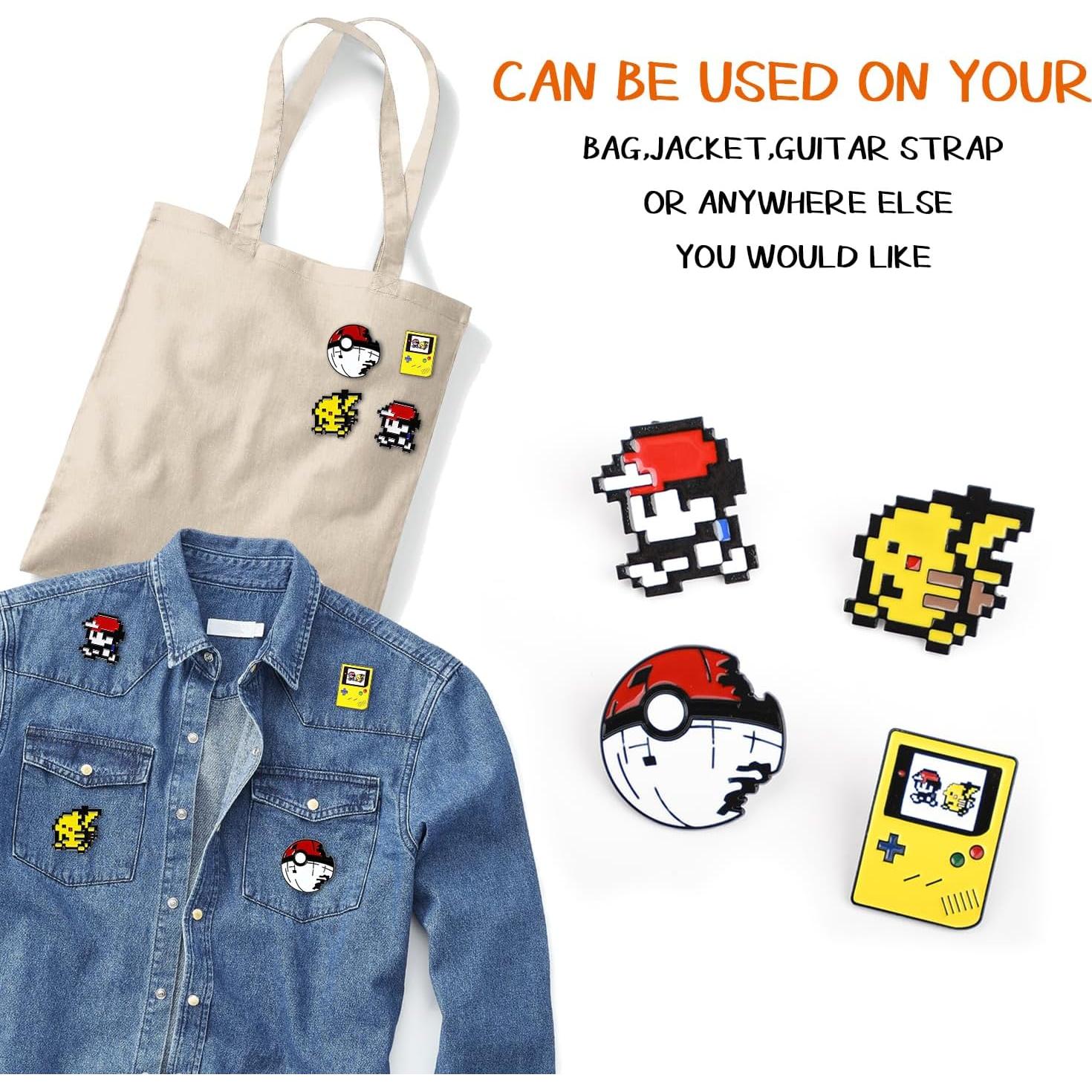 Pines de esmalte Pounchi Pixel Game - 4 Pcs - Insignias de personajes