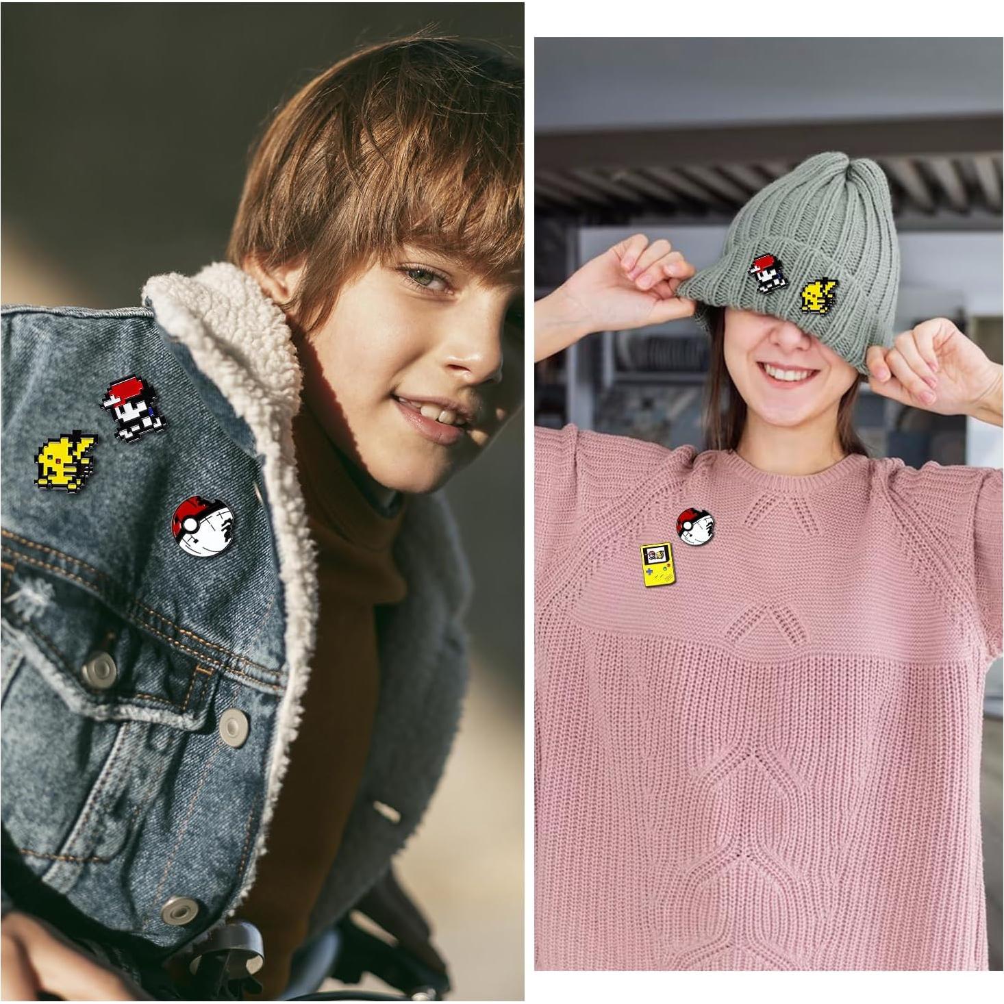 Pines de esmalte Pounchi Pixel Game - 4 Pcs - Insignias de personajes