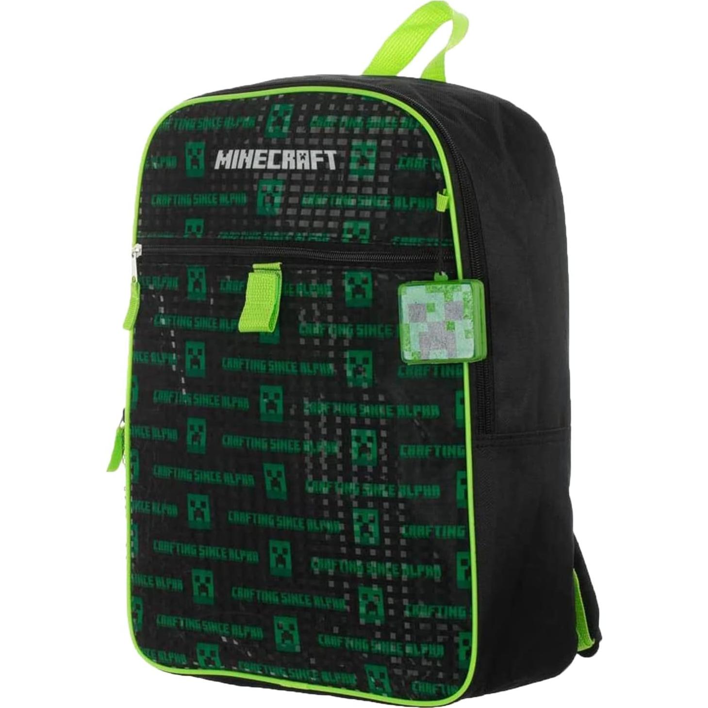 Mochila para Niños BIOWORLD Minecraft Creeper 5 Piezas Verde