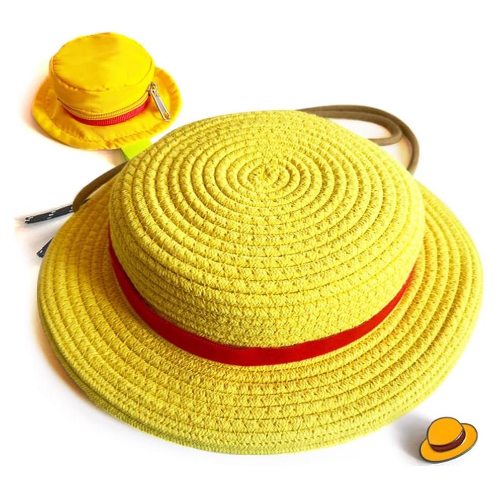 Mochila Sombrero de Paja Anime 3 en 1 + Estuche + Pin