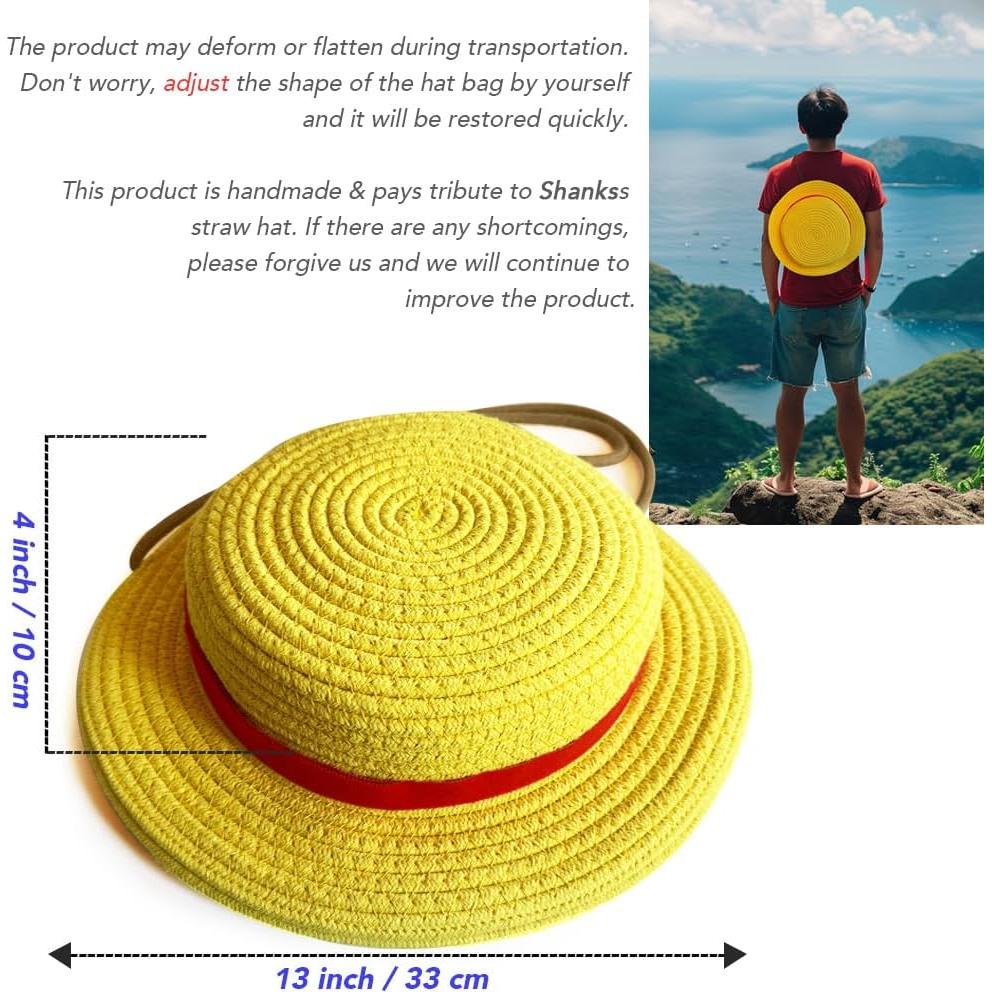 Mochila Sombrero de Paja Anime 3 en 1 + Estuche + Pin