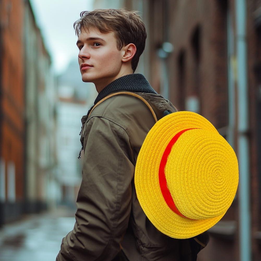 Mochila Sombrero de Paja Anime 3 en 1 + Estuche + Pin