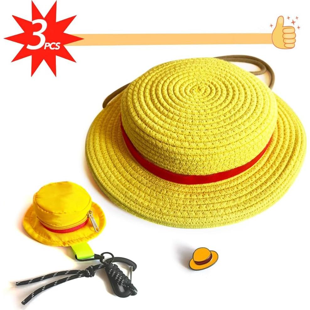 Mochila Sombrero de Paja Anime 3 en 1 + Estuche + Pin