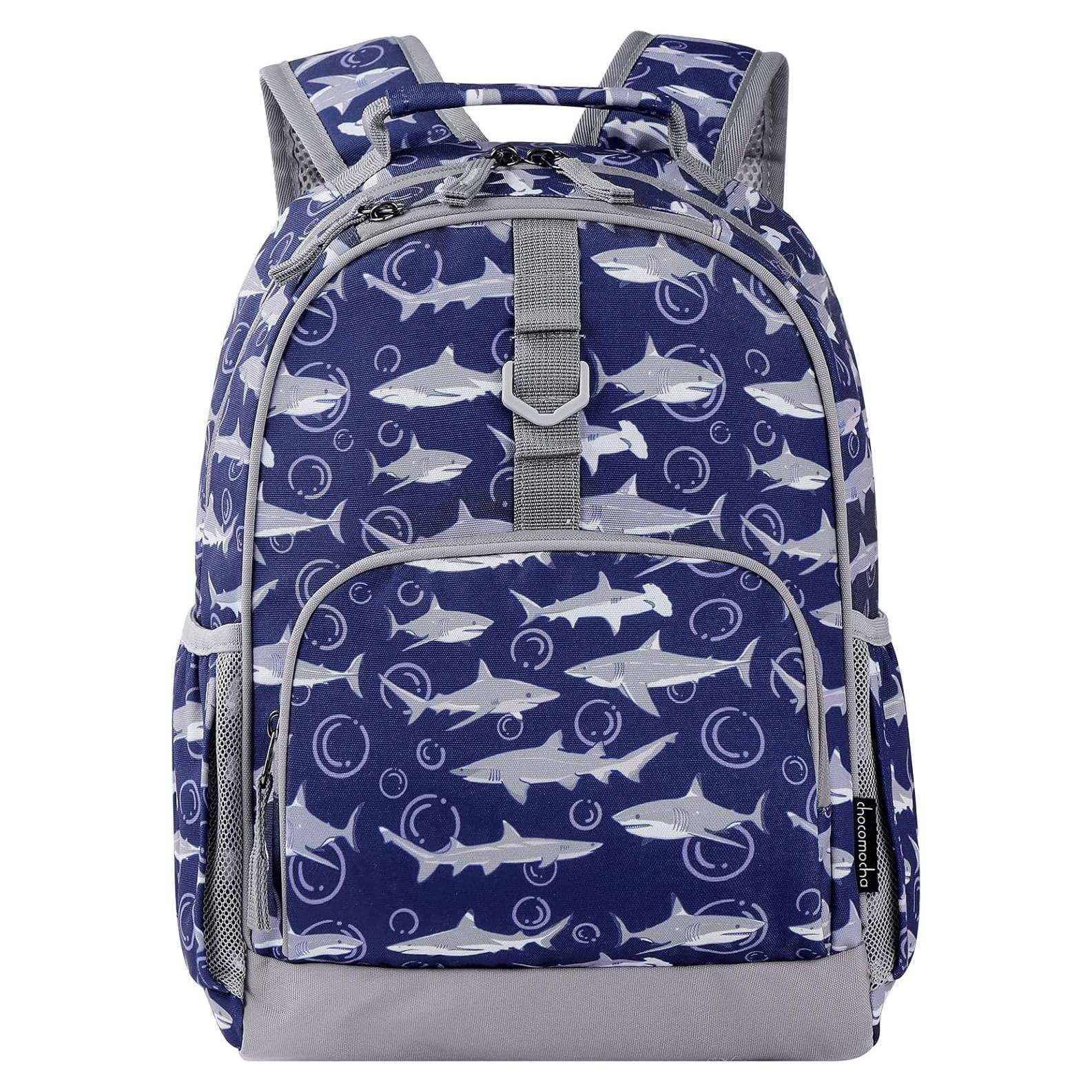 Mochila Escolar Choco Mocha Tiburón 43 cm Azul para Niños