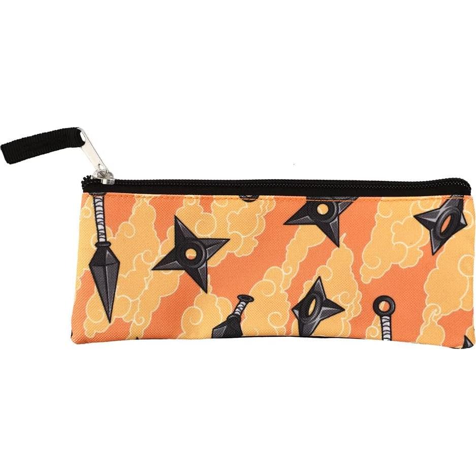 Conjunto Mochila 5 Piezas Naruto Anime Naranja y Negro