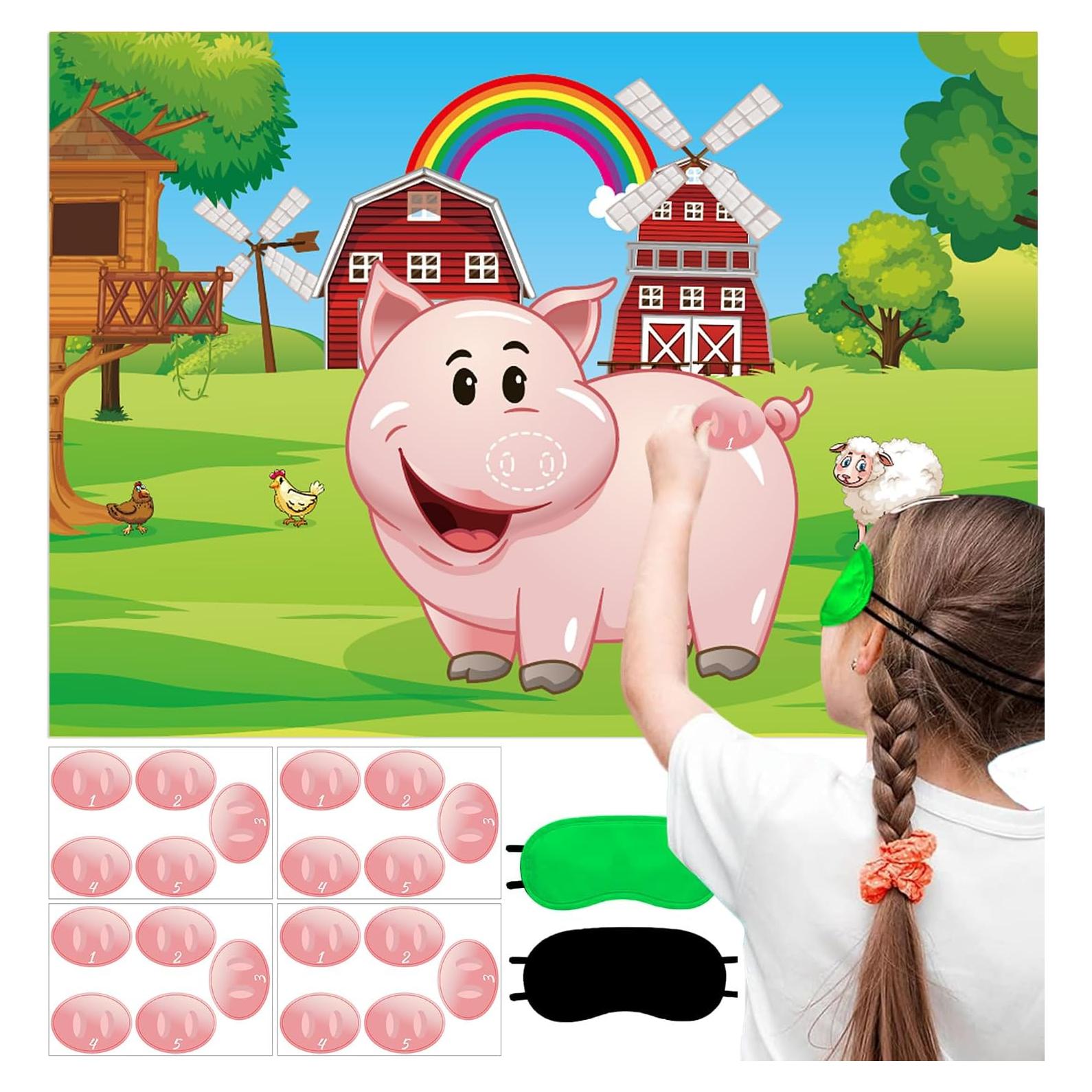 Decoraciones de Fiesta de Animales de Granja Unibday - Juego de Cerdo