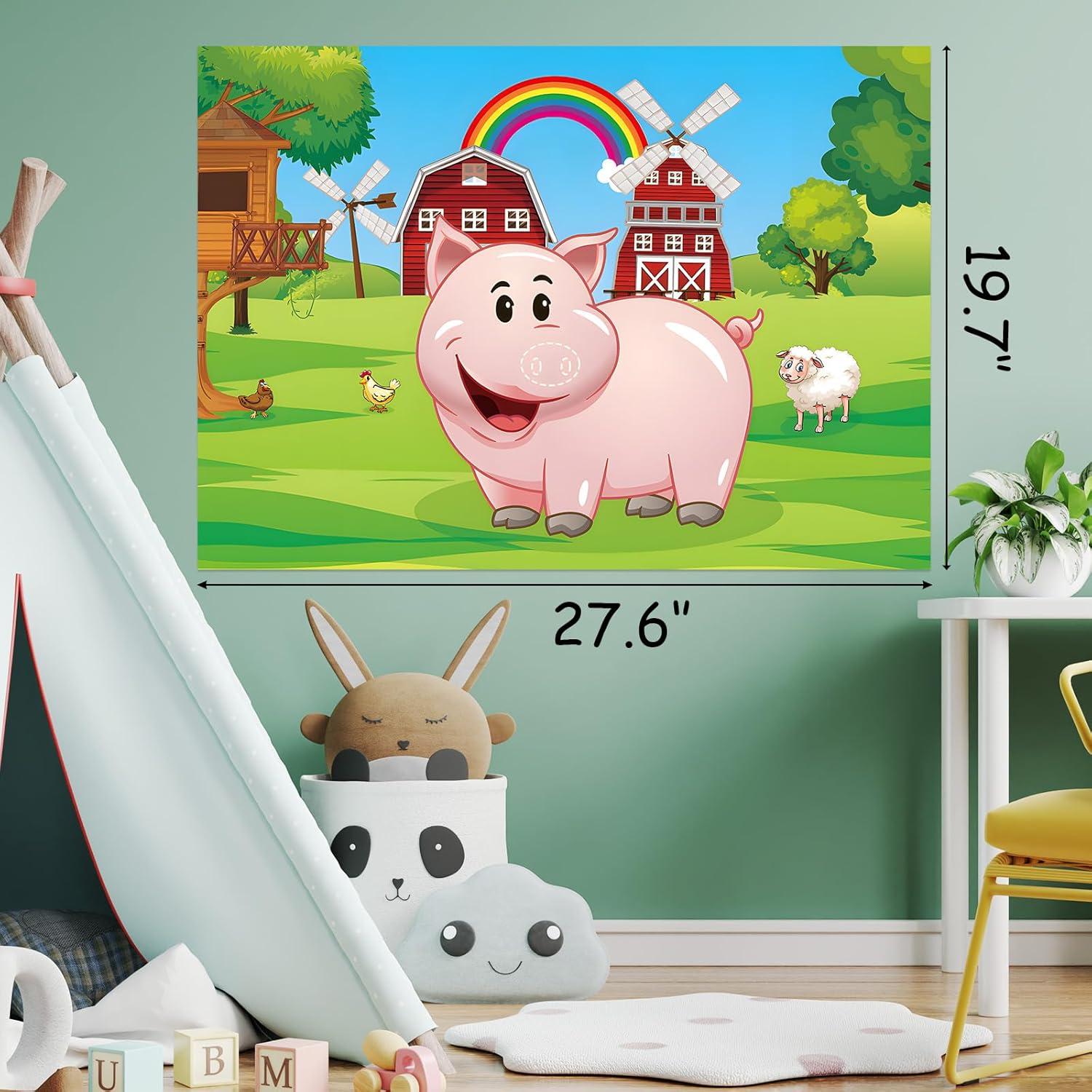 Decoraciones de Fiesta de Animales de Granja Unibday - Juego de Cerdo