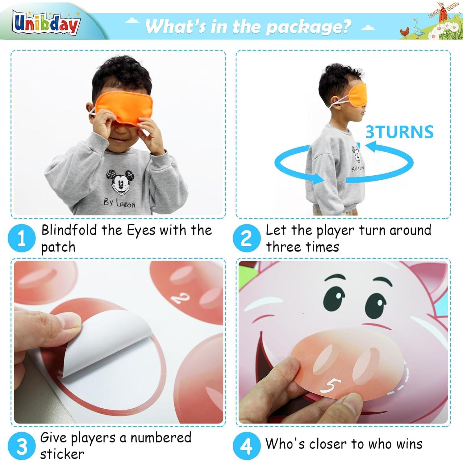 Decoraciones de Fiesta de Animales de Granja Unibday - Juego de Cerdo