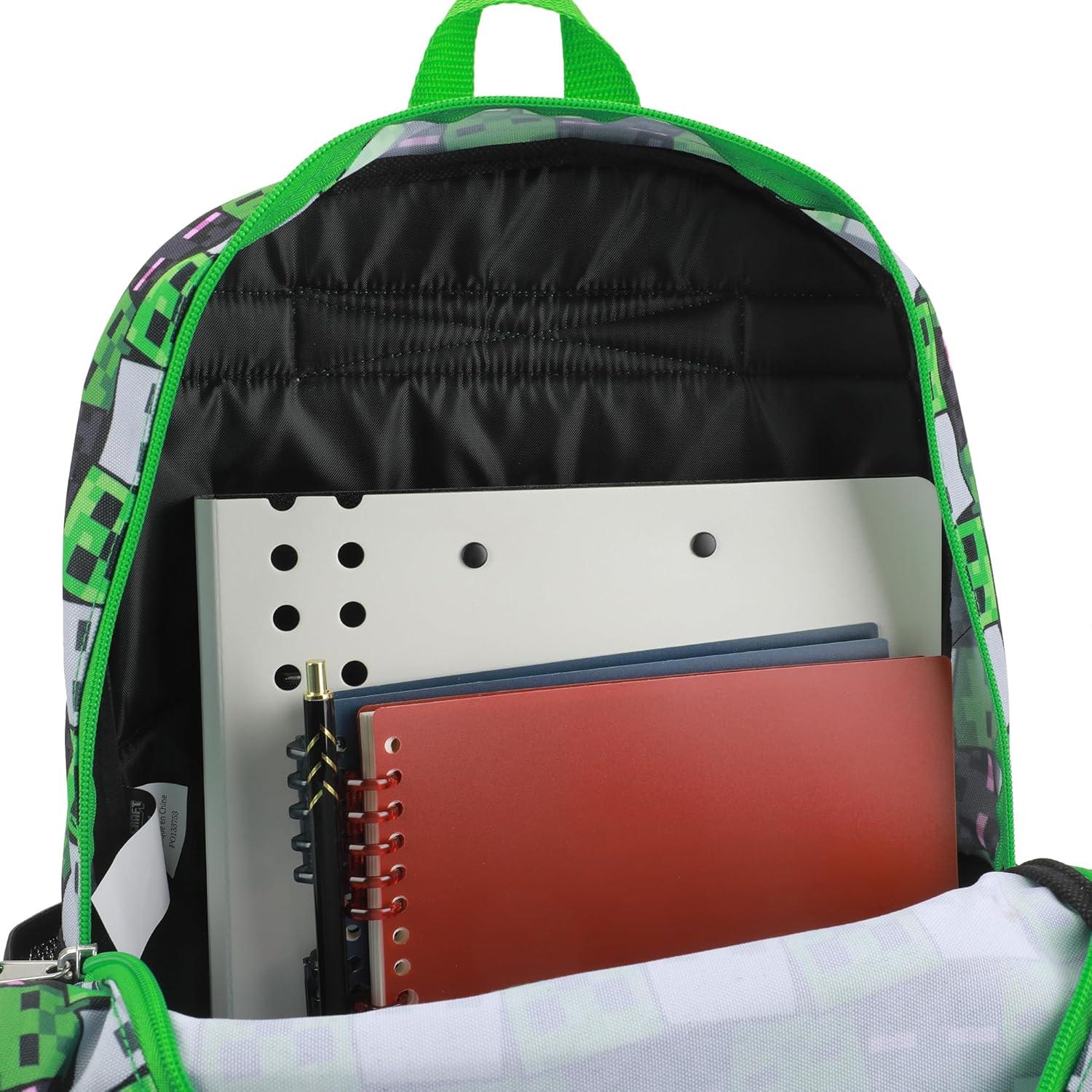 Set de Mochila y Caja de Almuerzo Minecraft Creeper 16"