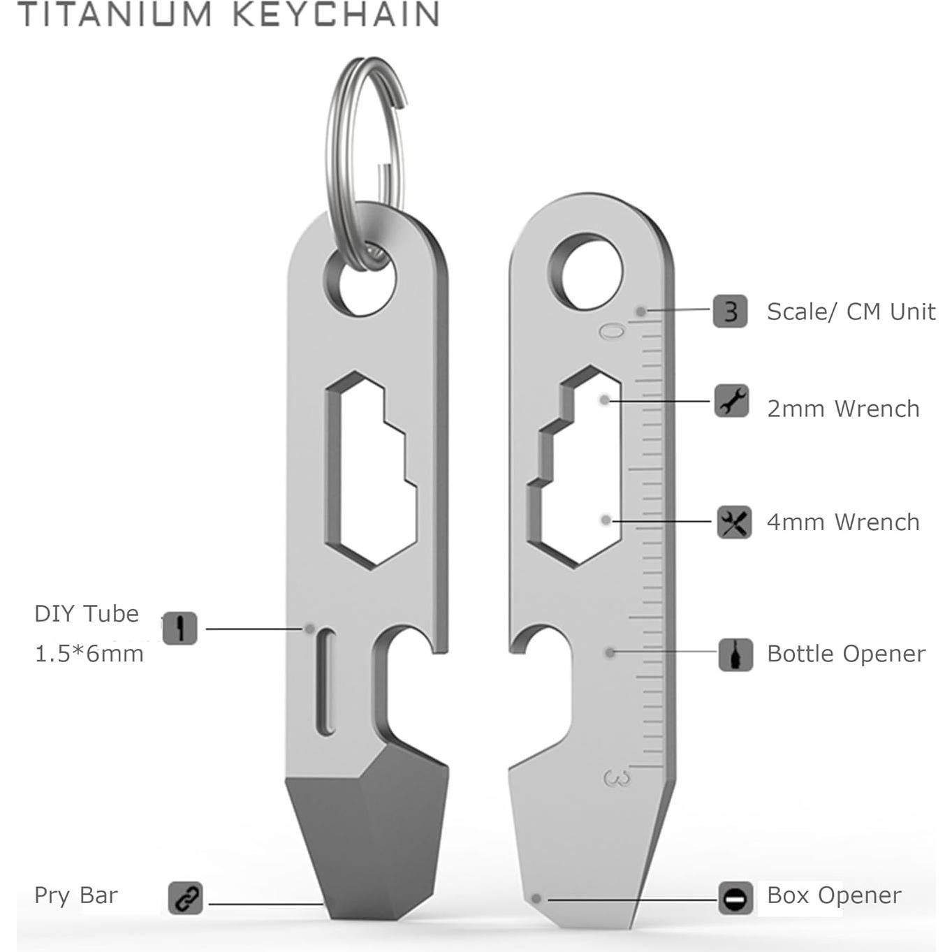 Abrebotellas EDC Hamans QG02 Titanio 50mm Multifuncional