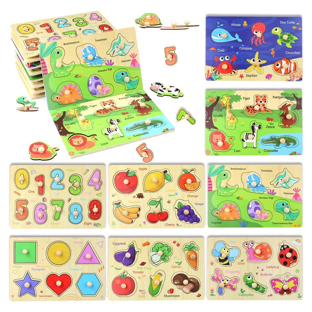 Rompecabezas de Madera Lofeijxufj 8 Piezas Educativos