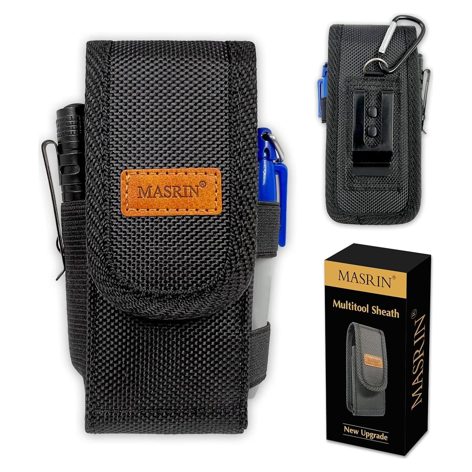 Funda para Multiherramienta MASRIN Negra de Nylon y Cuero