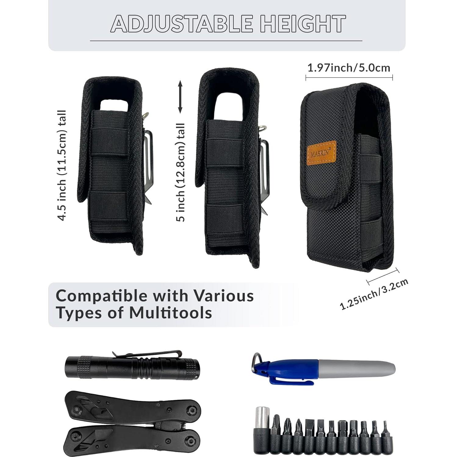 Funda para Multiherramienta MASRIN Negra de Nylon y Cuero