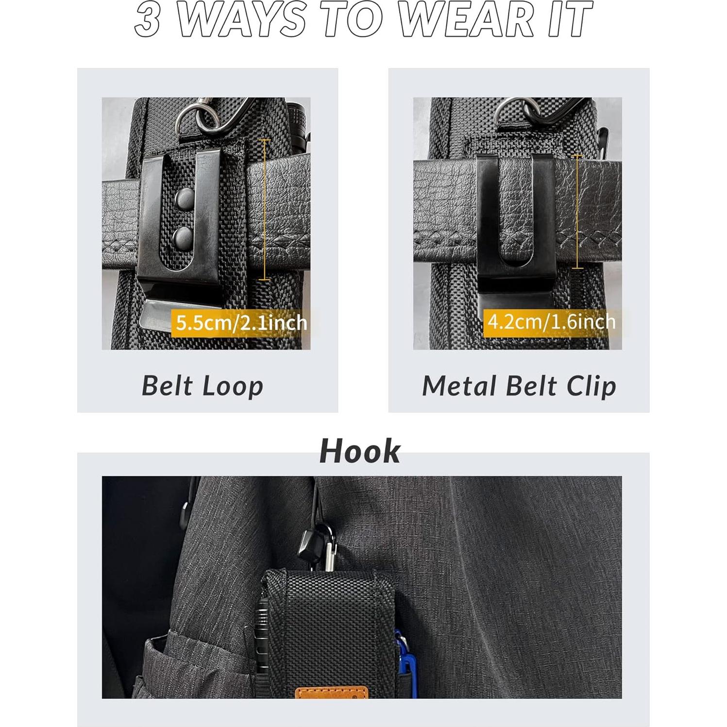 Funda para Multiherramienta MASRIN Negra de Nylon y Cuero