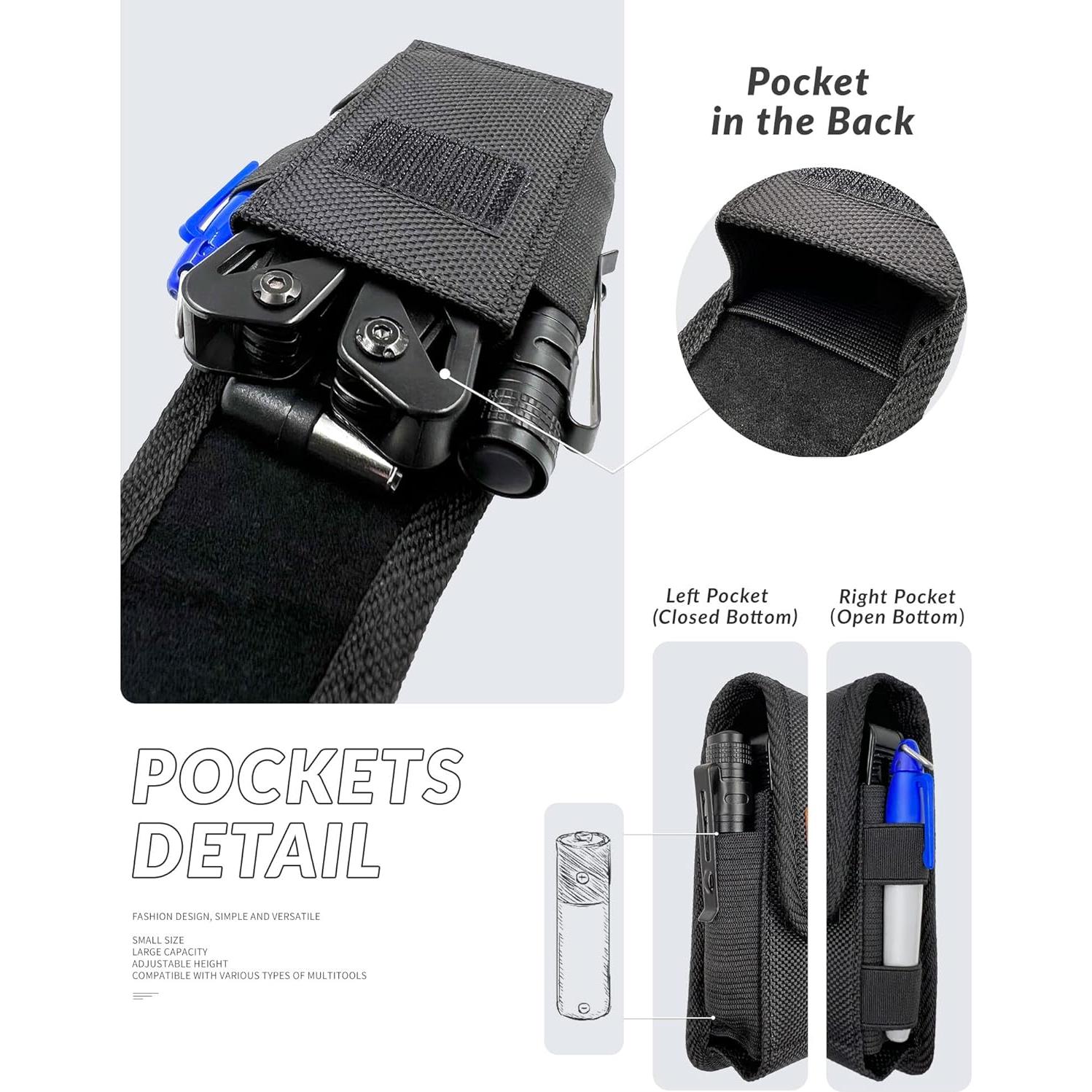 Funda para Multiherramienta MASRIN Negra de Nylon y Cuero