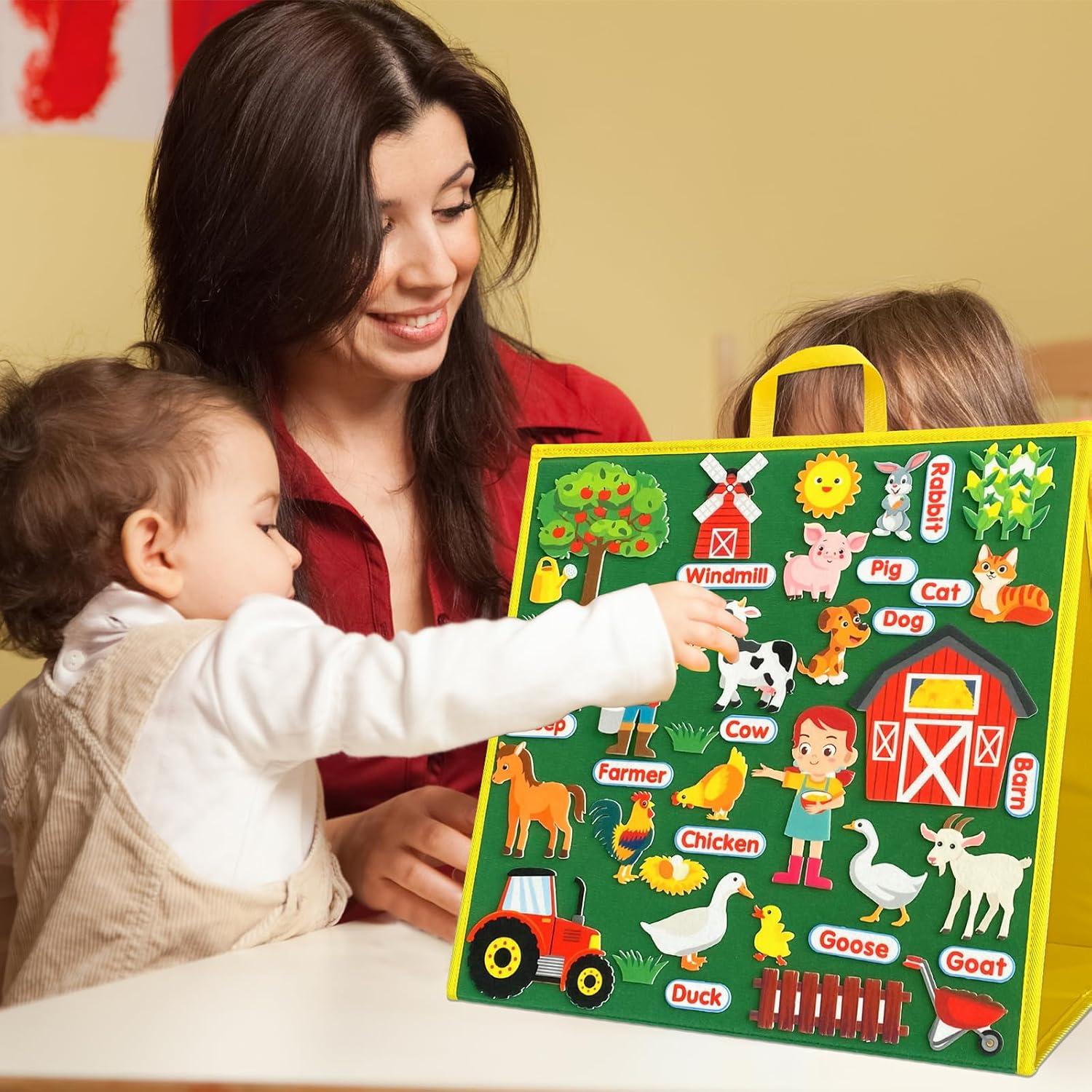 Tablero de Fieltro PENGFULL Animales de Granja 43x43 cm