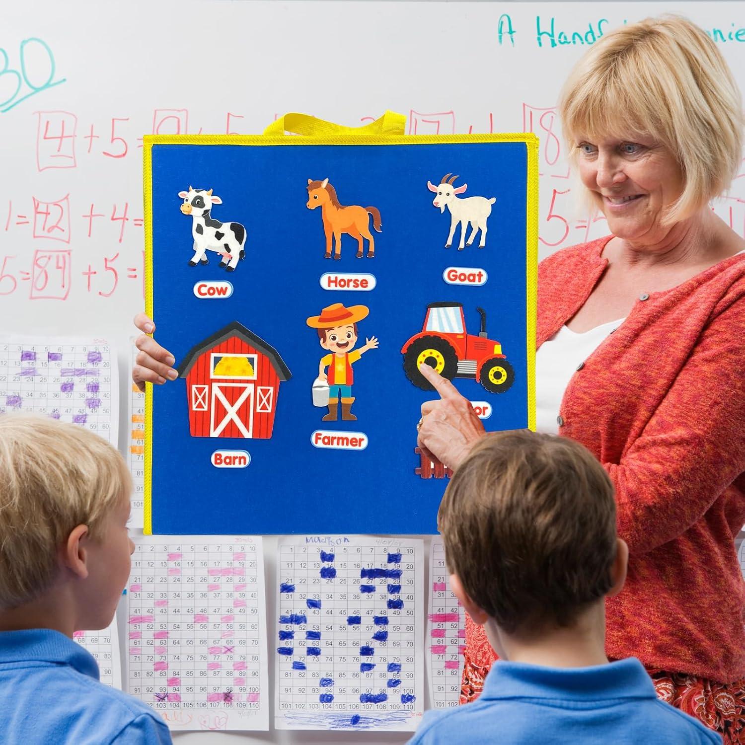 Tablero de Fieltro PENGFULL Animales de Granja 43x43 cm