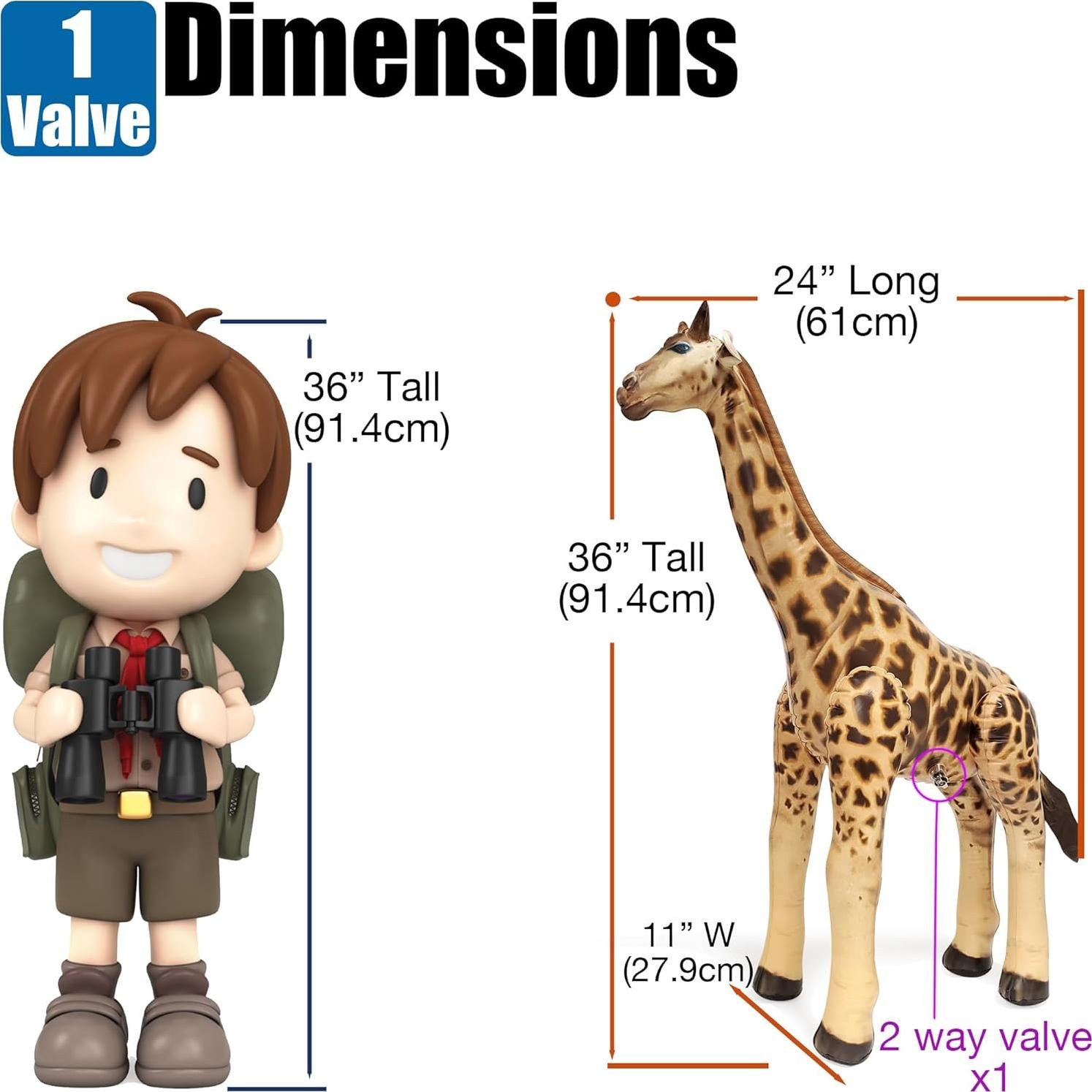 Jirafa Inflable Jet Creations 91 cm Realista para Fiestas