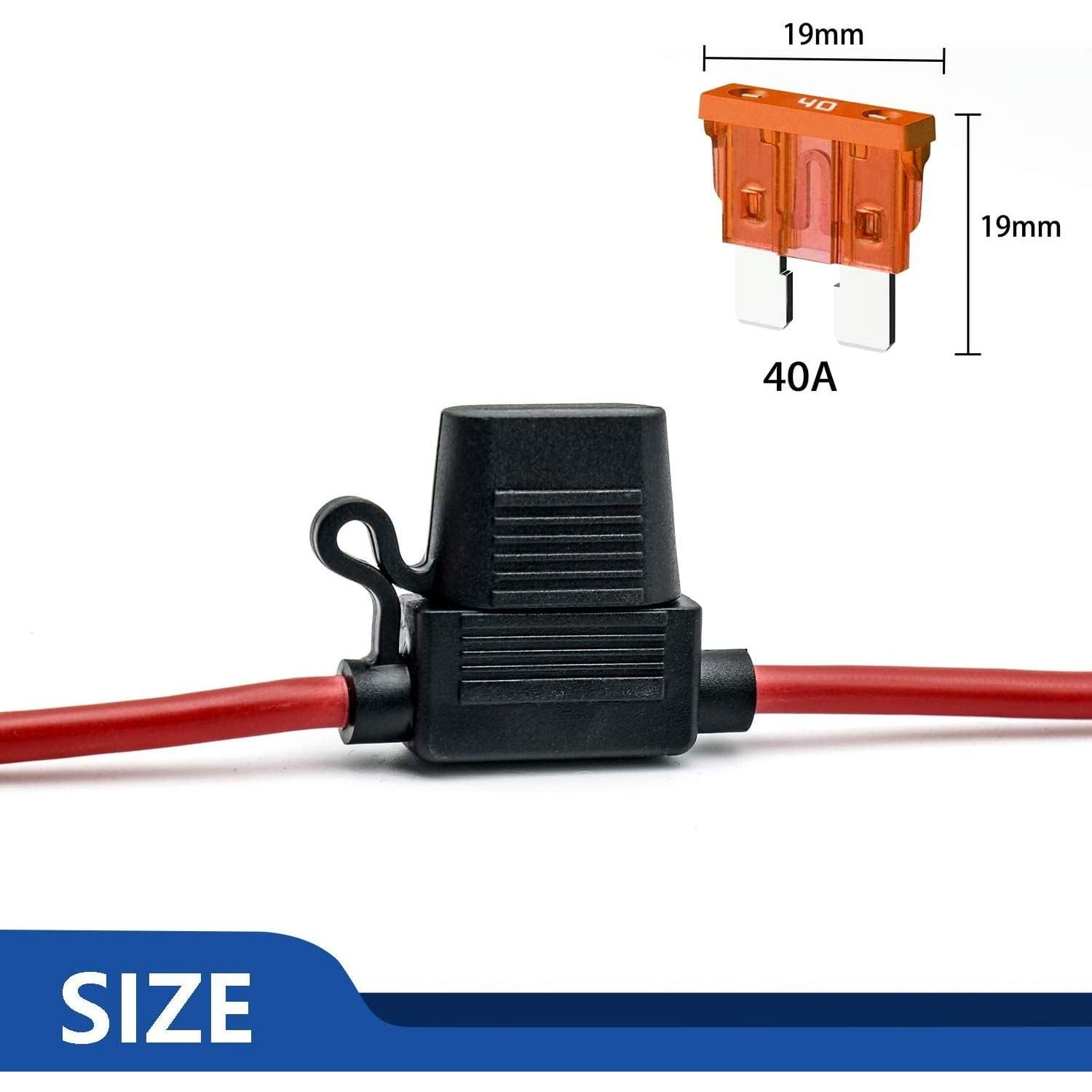 Soporte de Fusible Inline 10 AWG Qizpcer 12V 40A - Paquete de 6